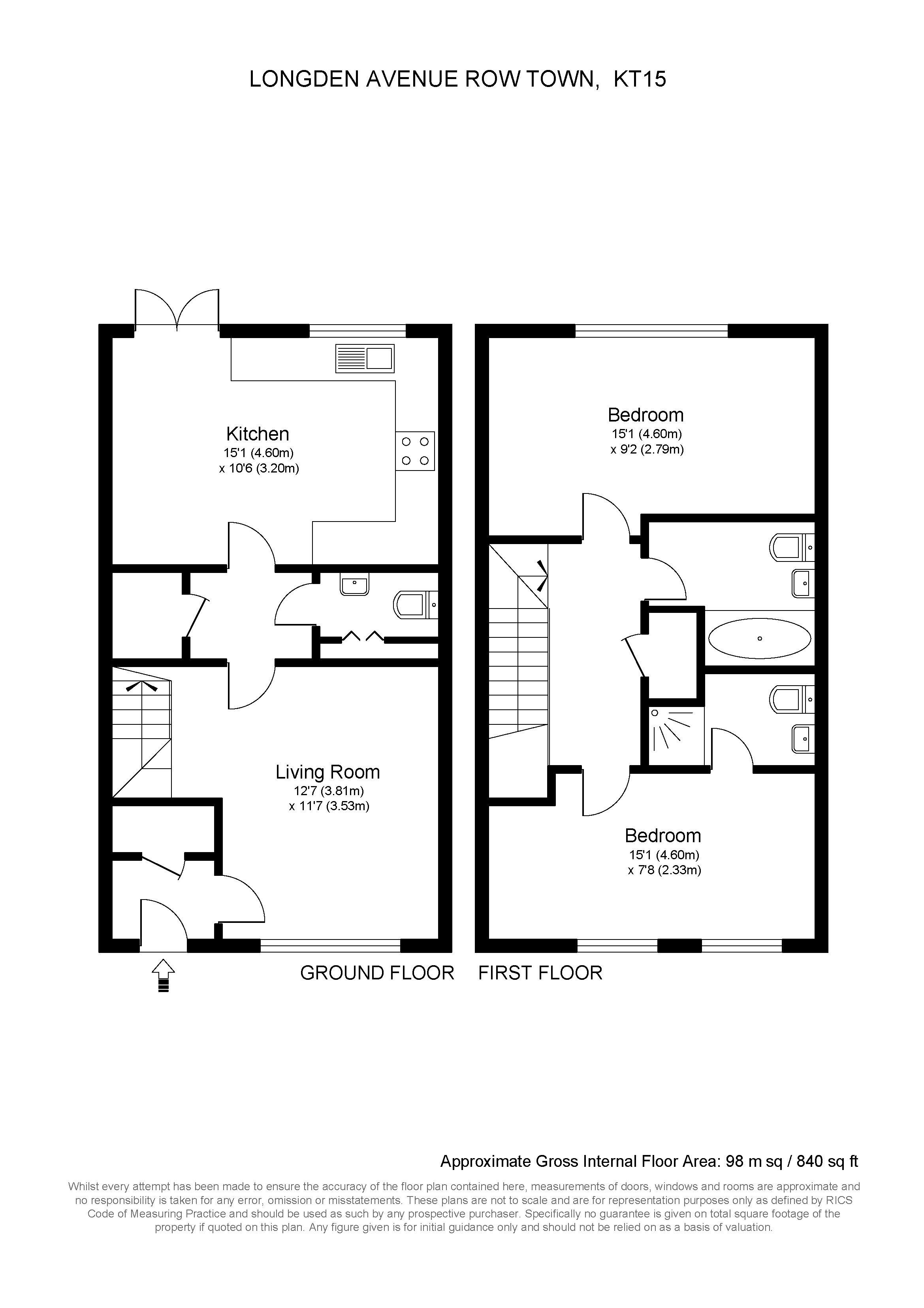23, Longden Avenue, Row Town floorplan