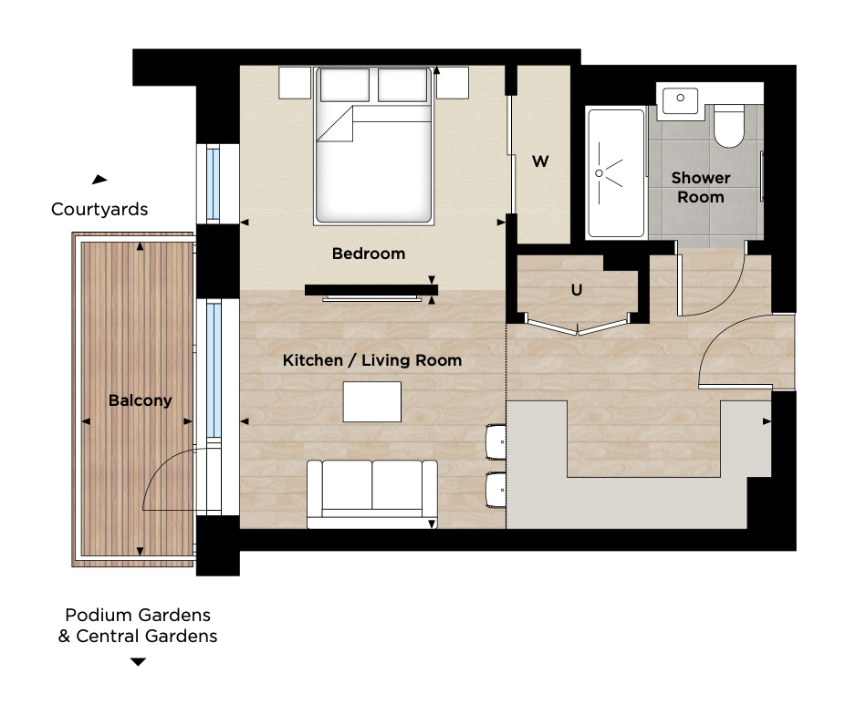 Flat 35, Arber House, Southall floorplan