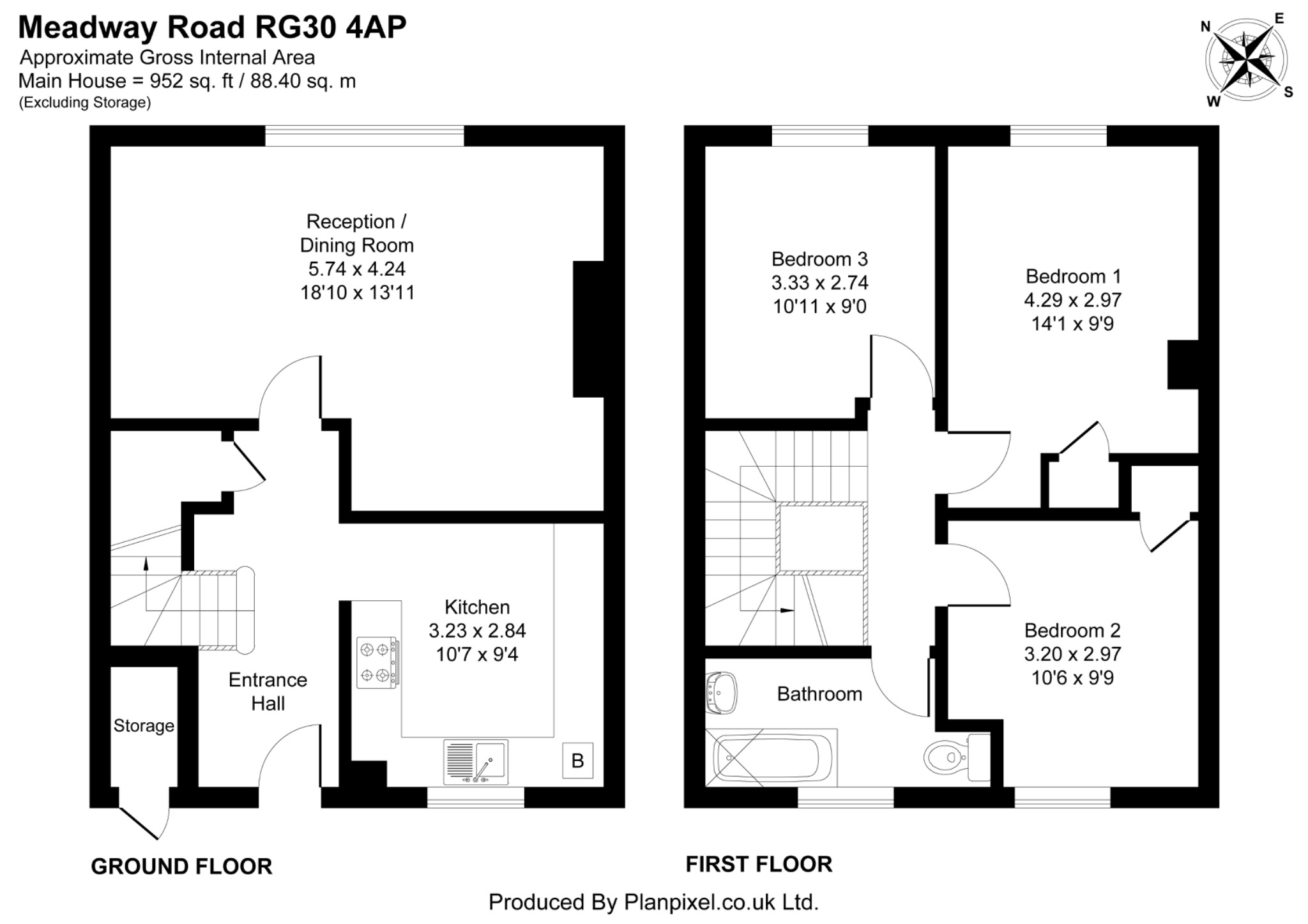 159 The Meadway, Tilehurst, Berkshire floorplan