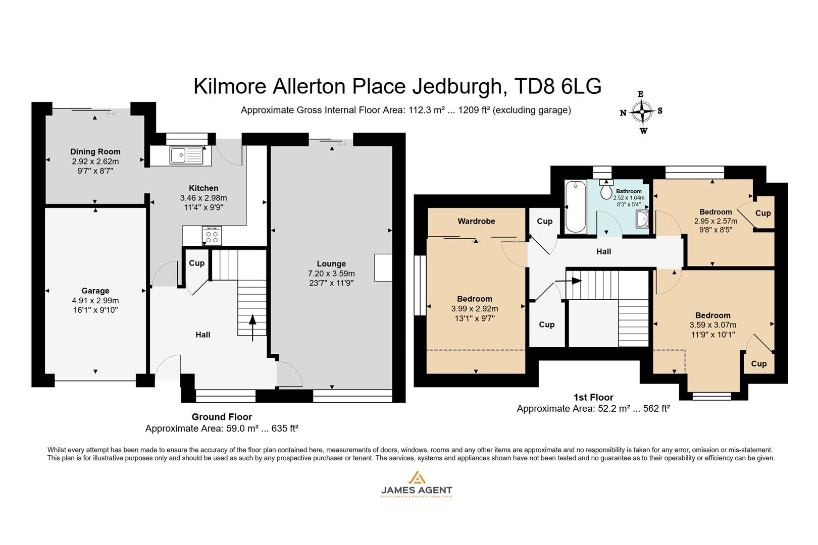 Kilmore, Allerton Place, Jedburgh floorplan