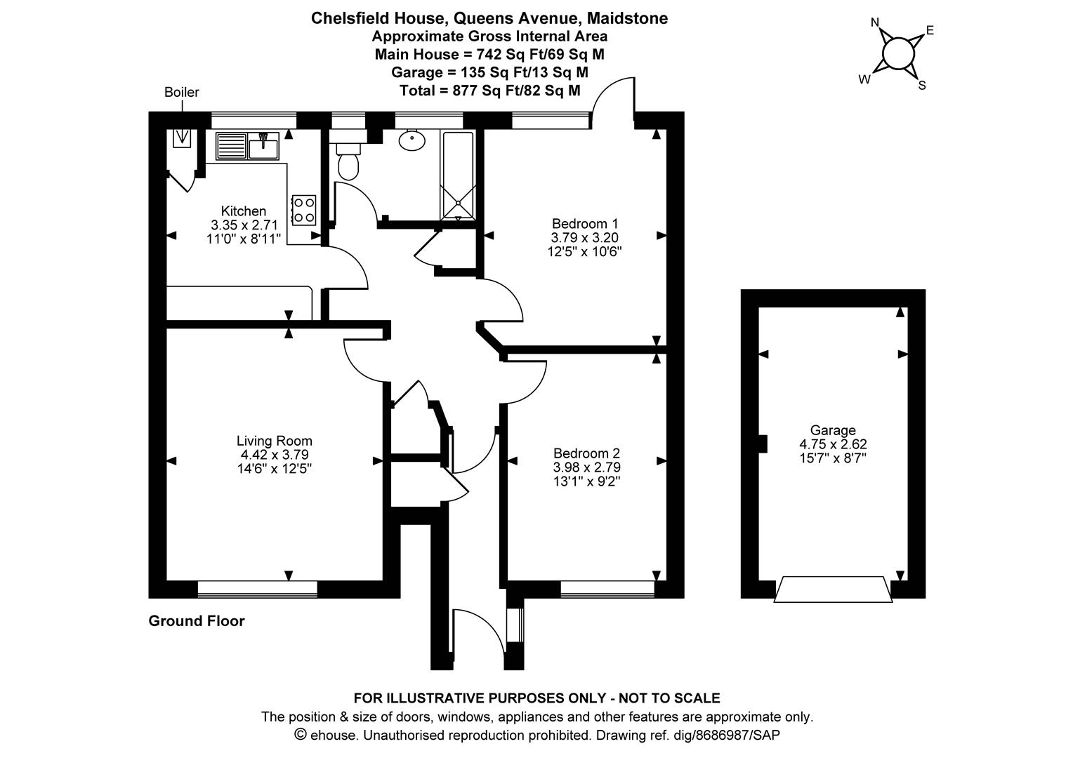 Flat 4, Chelsfield House, Queens Avenue, Maidstone floorplan