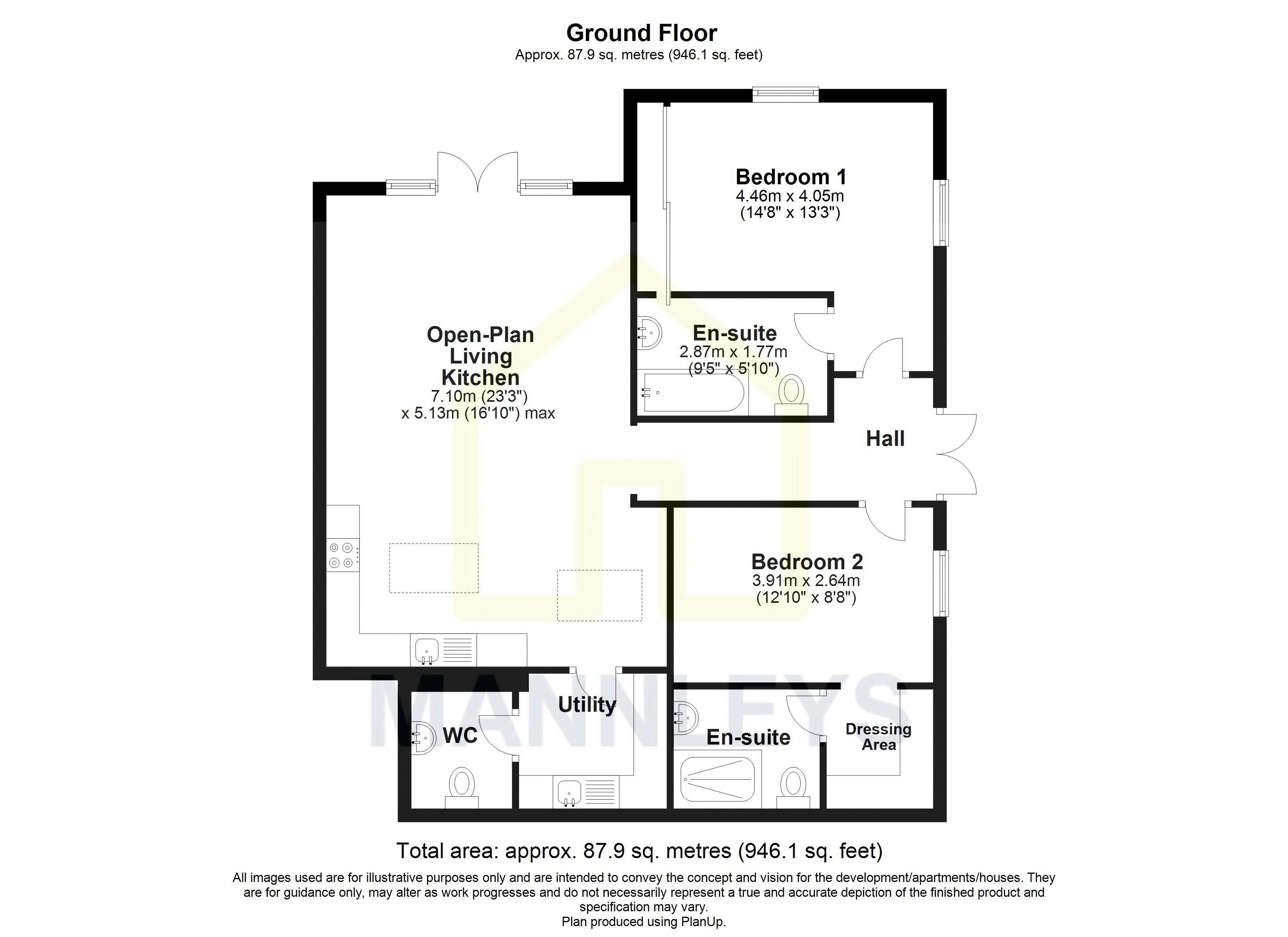 15 Cottage Gardens, Wellington, Telford TF1, 2 bedroom flat for sale