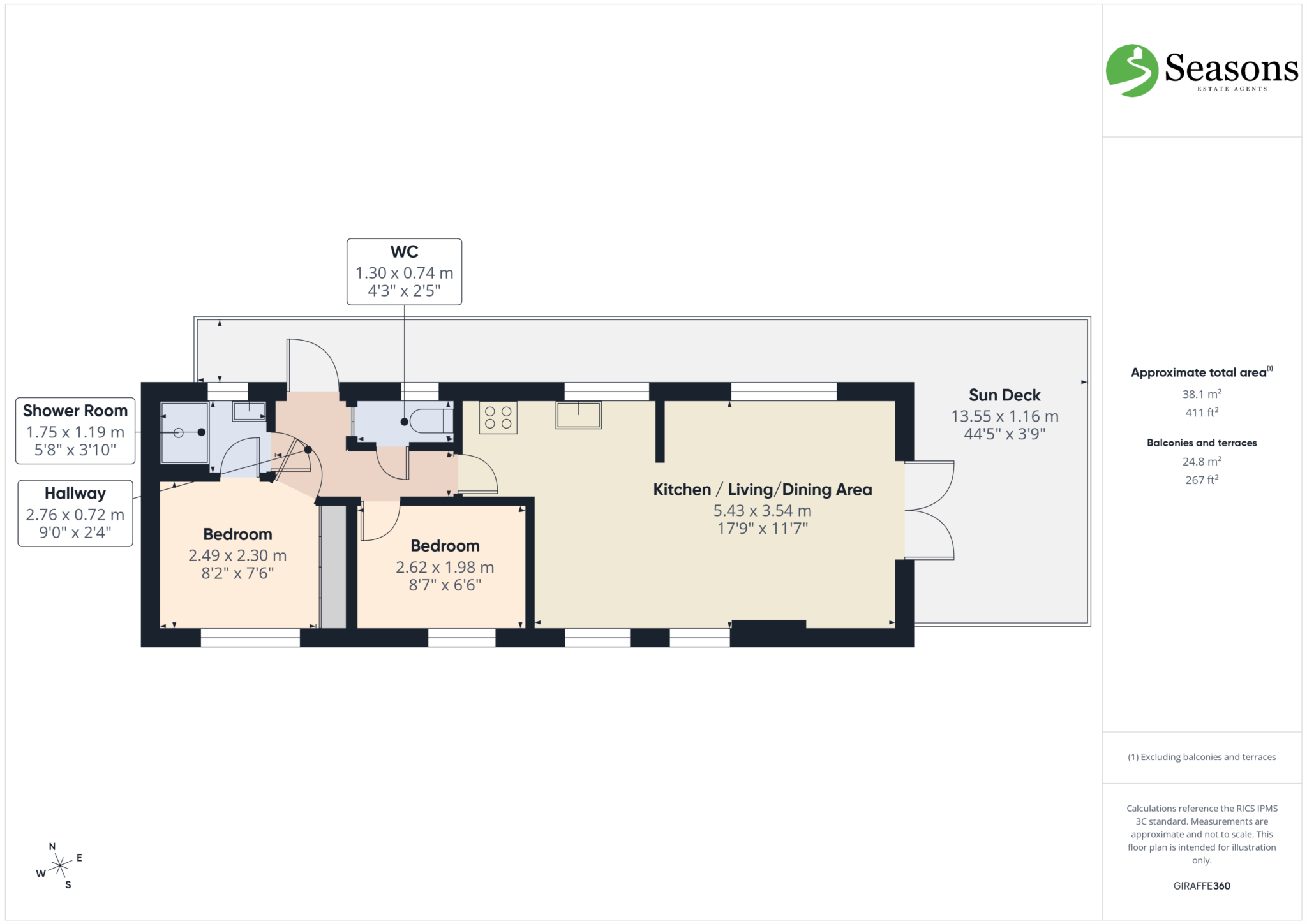 302 Killigarth Manor Holiday Park, Killigarth, Looe floorplan
