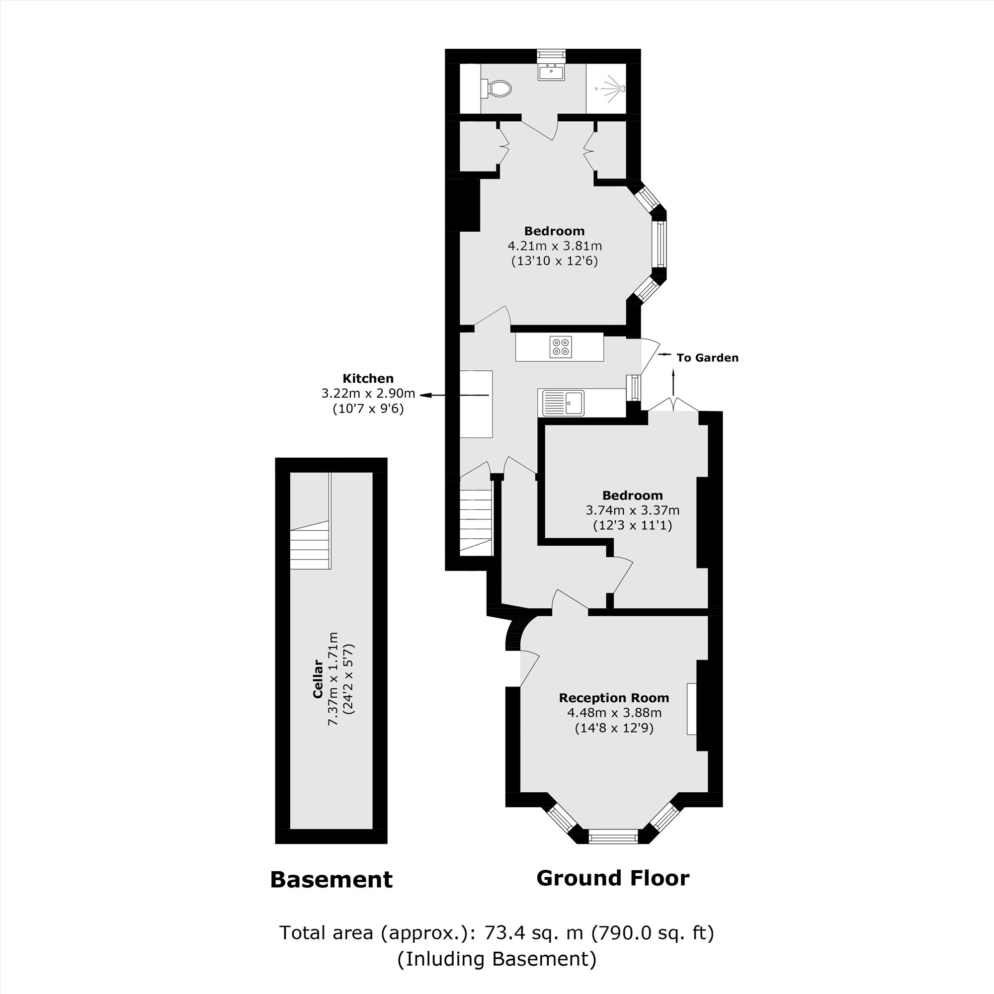 Flat Ground Floor, 10, Hearnville Road, London floorplan