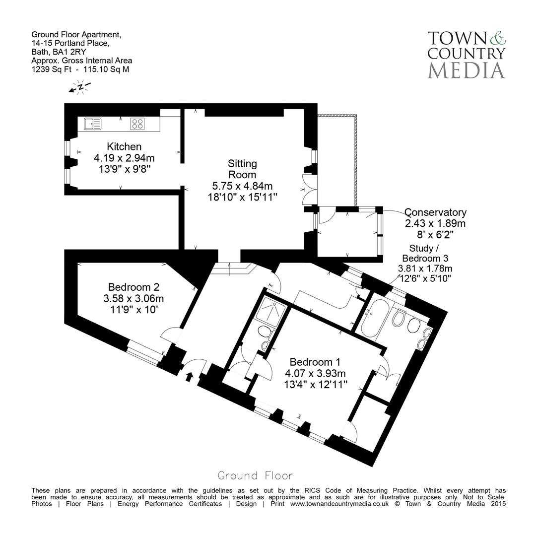 2 Bedrooms Flat for sale in Portland Place, Bath BA1