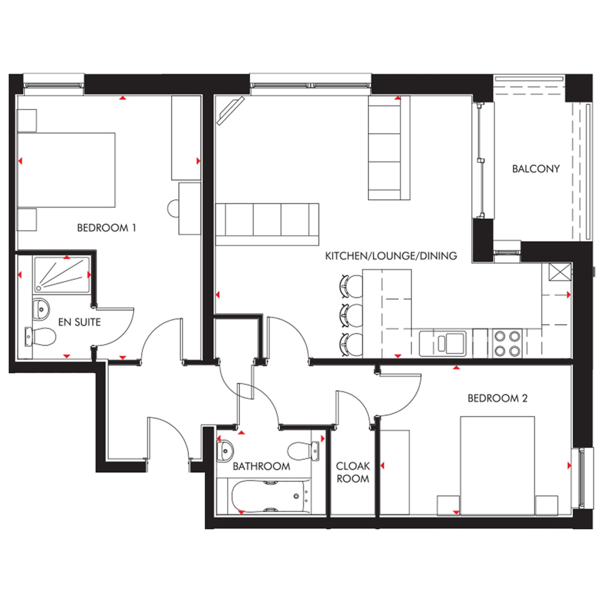 2 Bedrooms Flat for sale in 