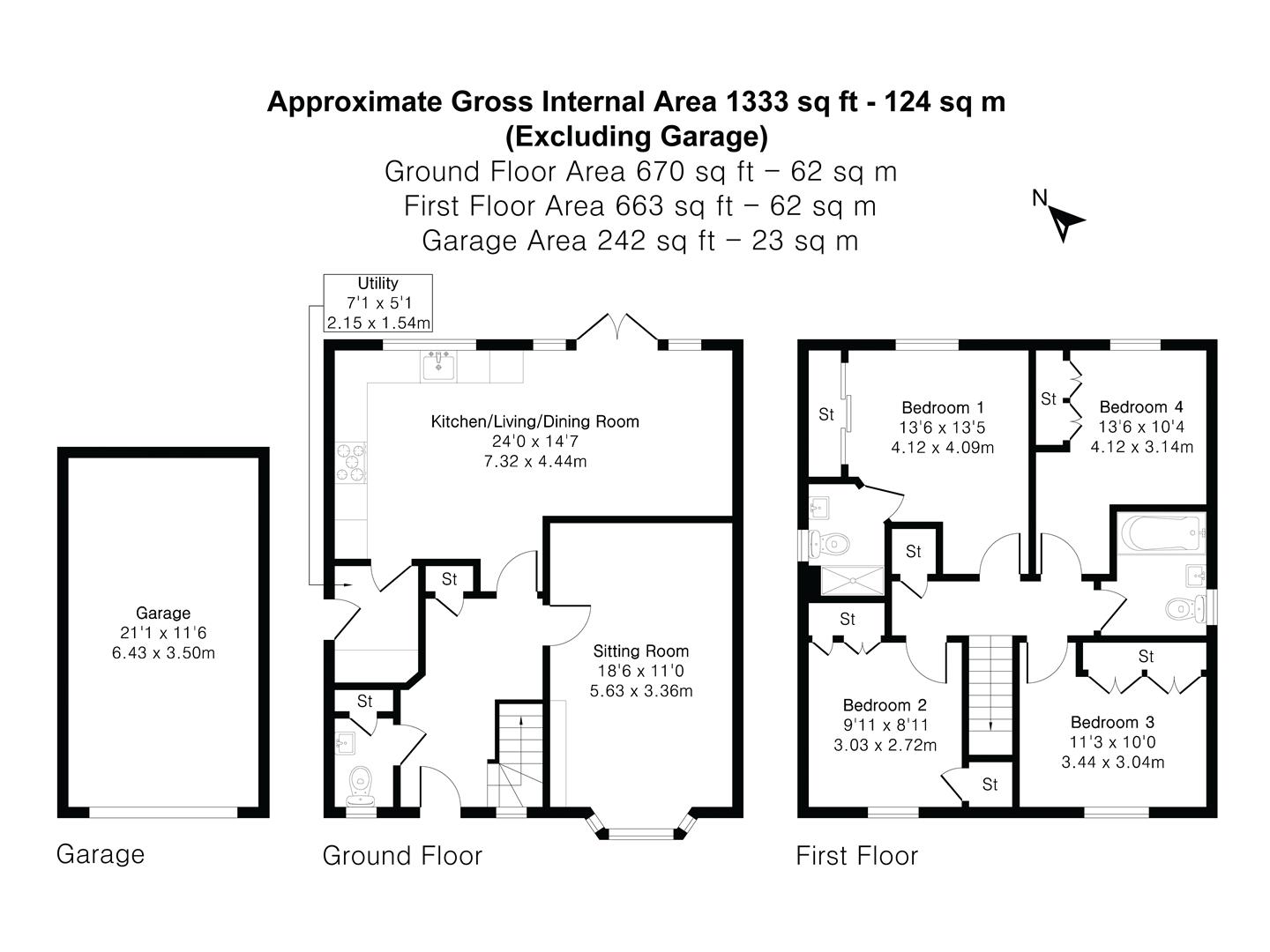 4 Fitzgilbert Close, Okehampton floorplan