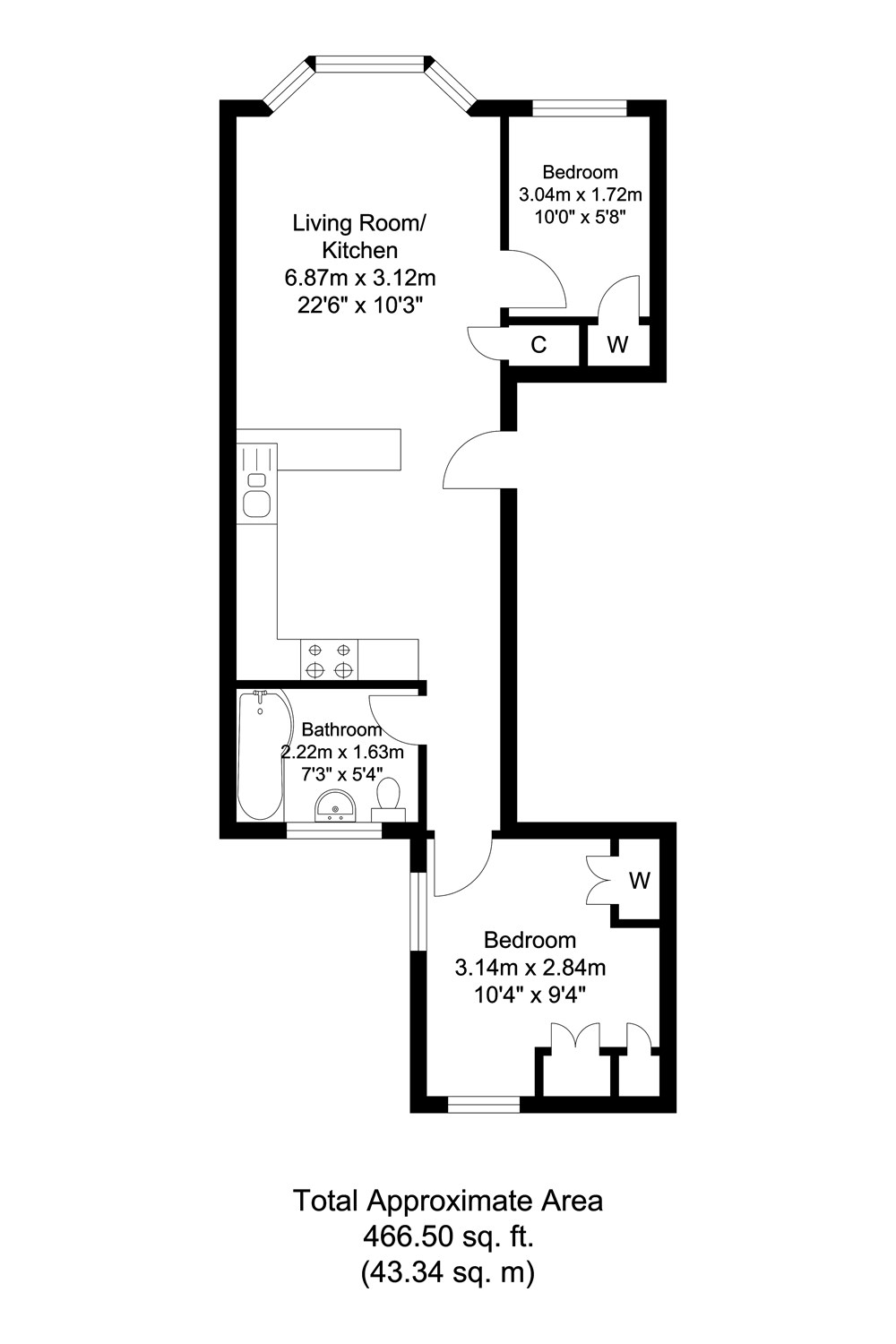 Flat 2, 20 Queens Road, Aldershot floorplan