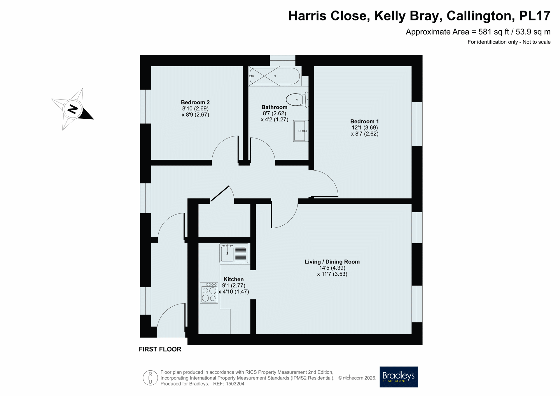 33, Harris Close, Callington floorplan
