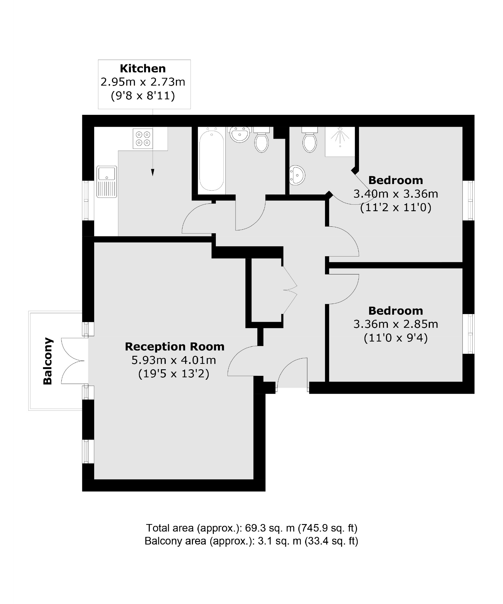 Flat 4, Damson House, Hemlock Close, London floorplan