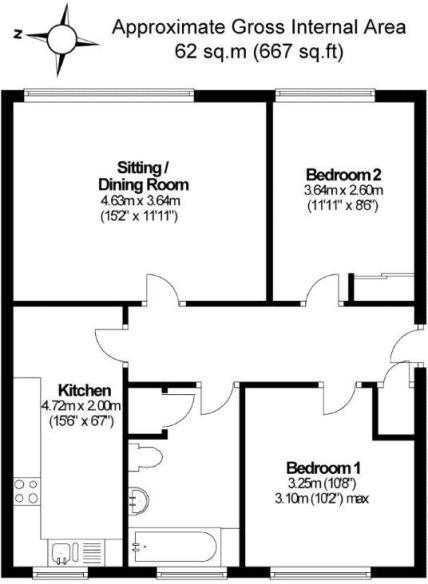 2 Bedrooms Flat for sale in Woking, Surrey GU22