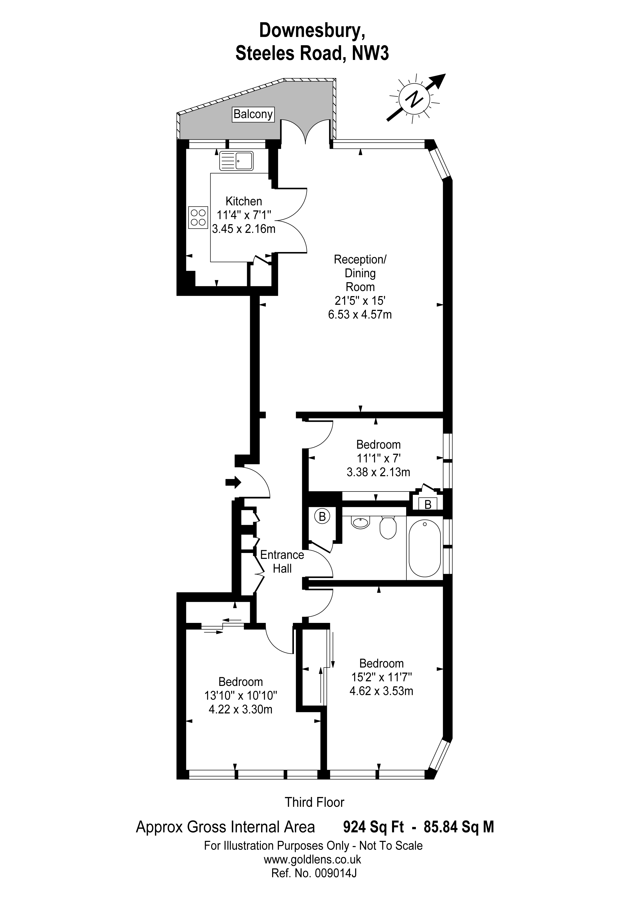 3 Bedrooms  to rent in Downesbury, 40 Steeles Road, London NW3