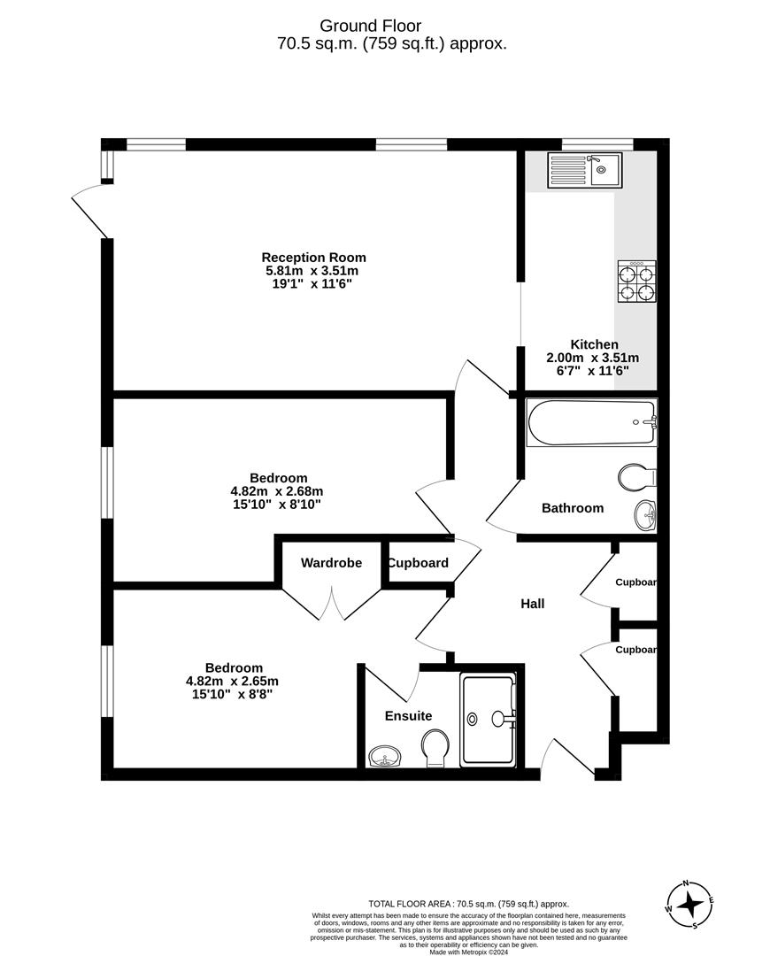 2 bed flat for sale in Queens Court, Revere Way, Ewell KT19 68539365