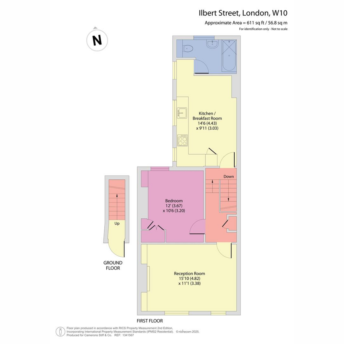 Flat First Floor Flat, 30, Ilbert Street, London floorplan