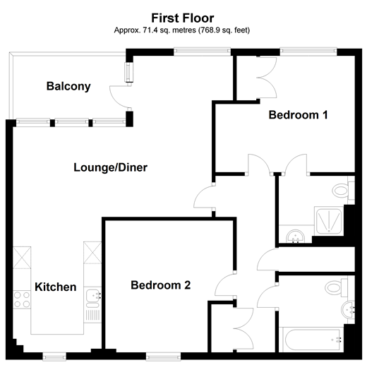 2 Bedrooms Flat for sale in Russells Crescent, Horley, Surrey RH6