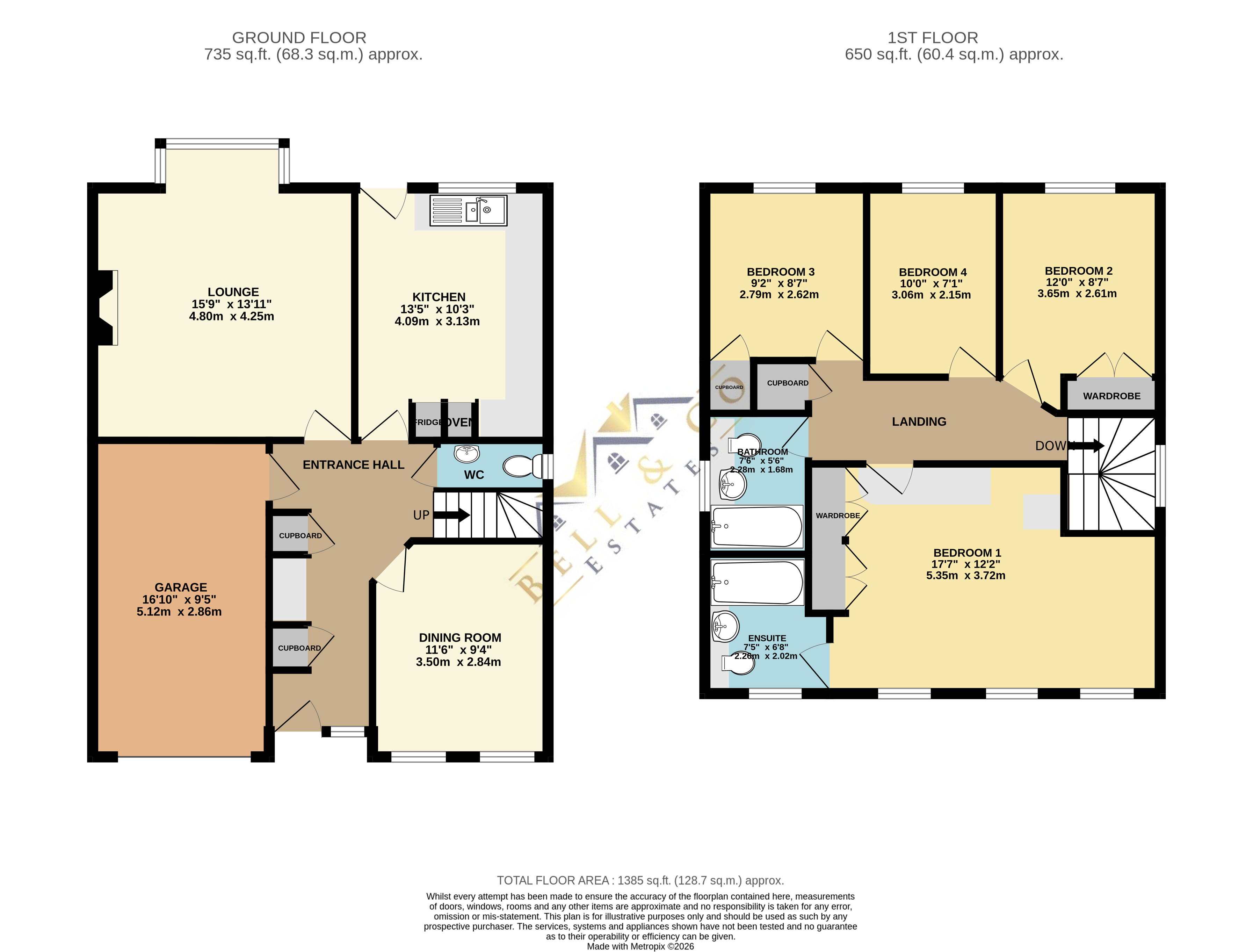 15, Burghley Close, Sheffield floorplan