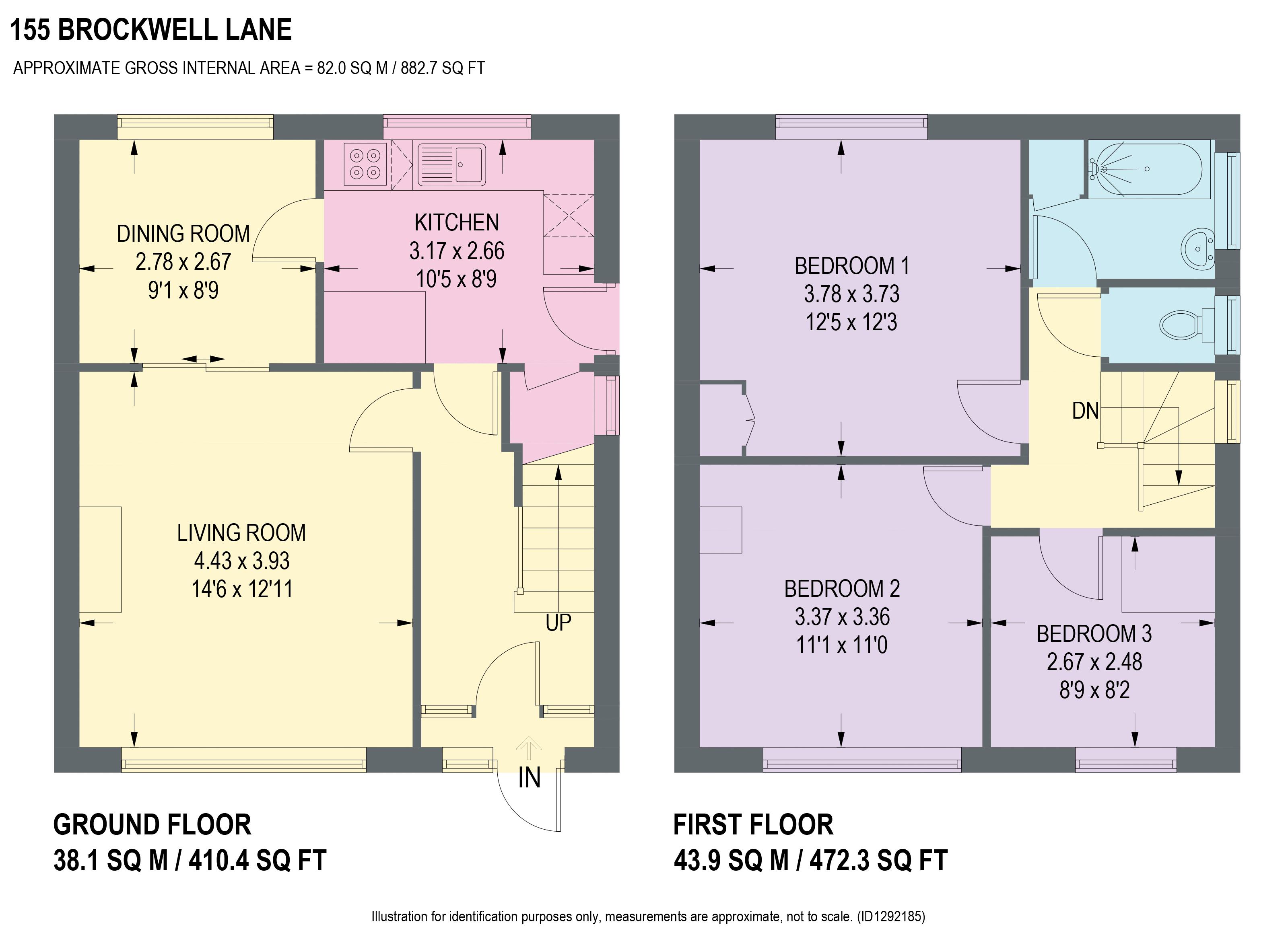 155, Brockwell Lane, Chesterfield floorplan