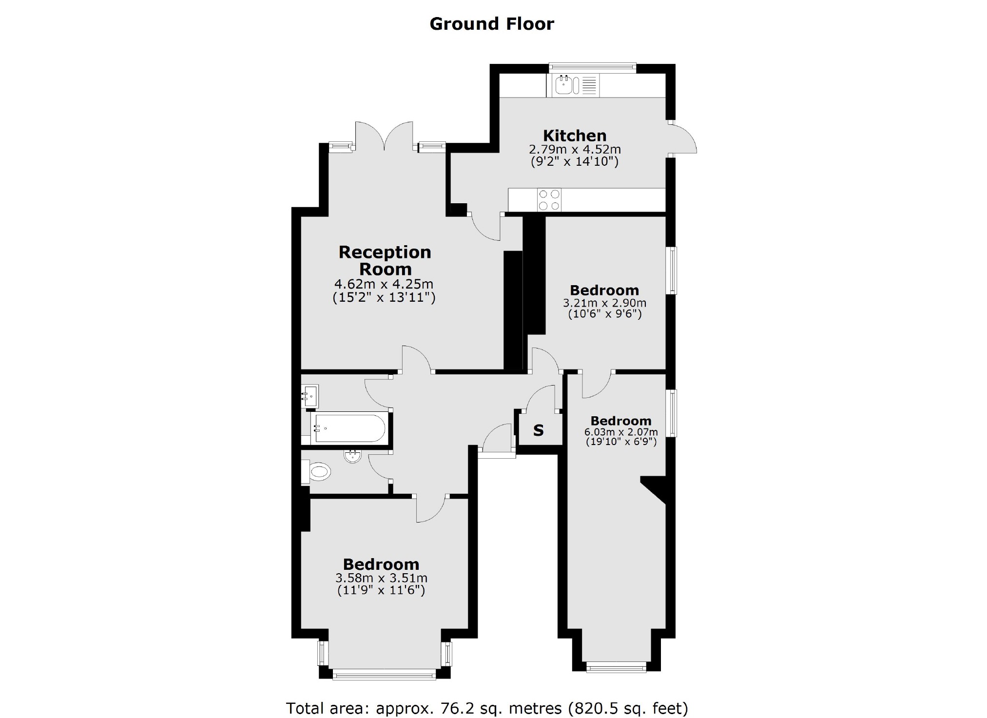 Langham Road, Teddington TW11, 3 bedroom flat for sale 63993014