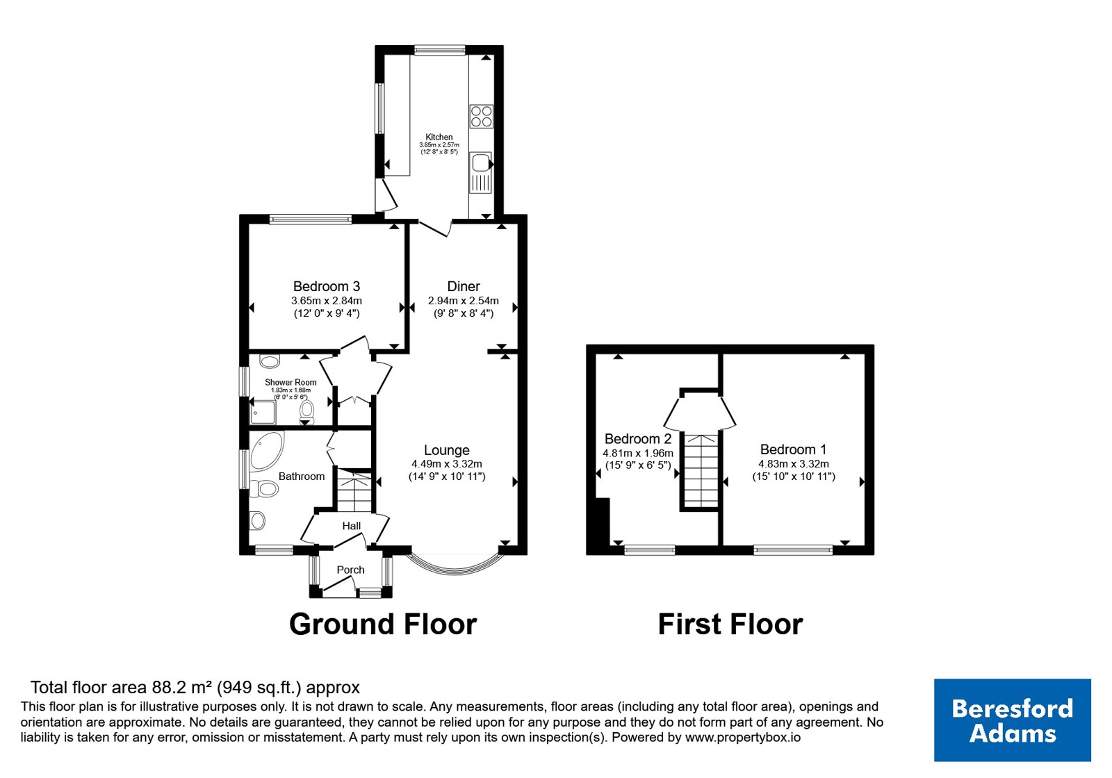 16, Ffordd Naddyn, Colwyn Bay floorplan