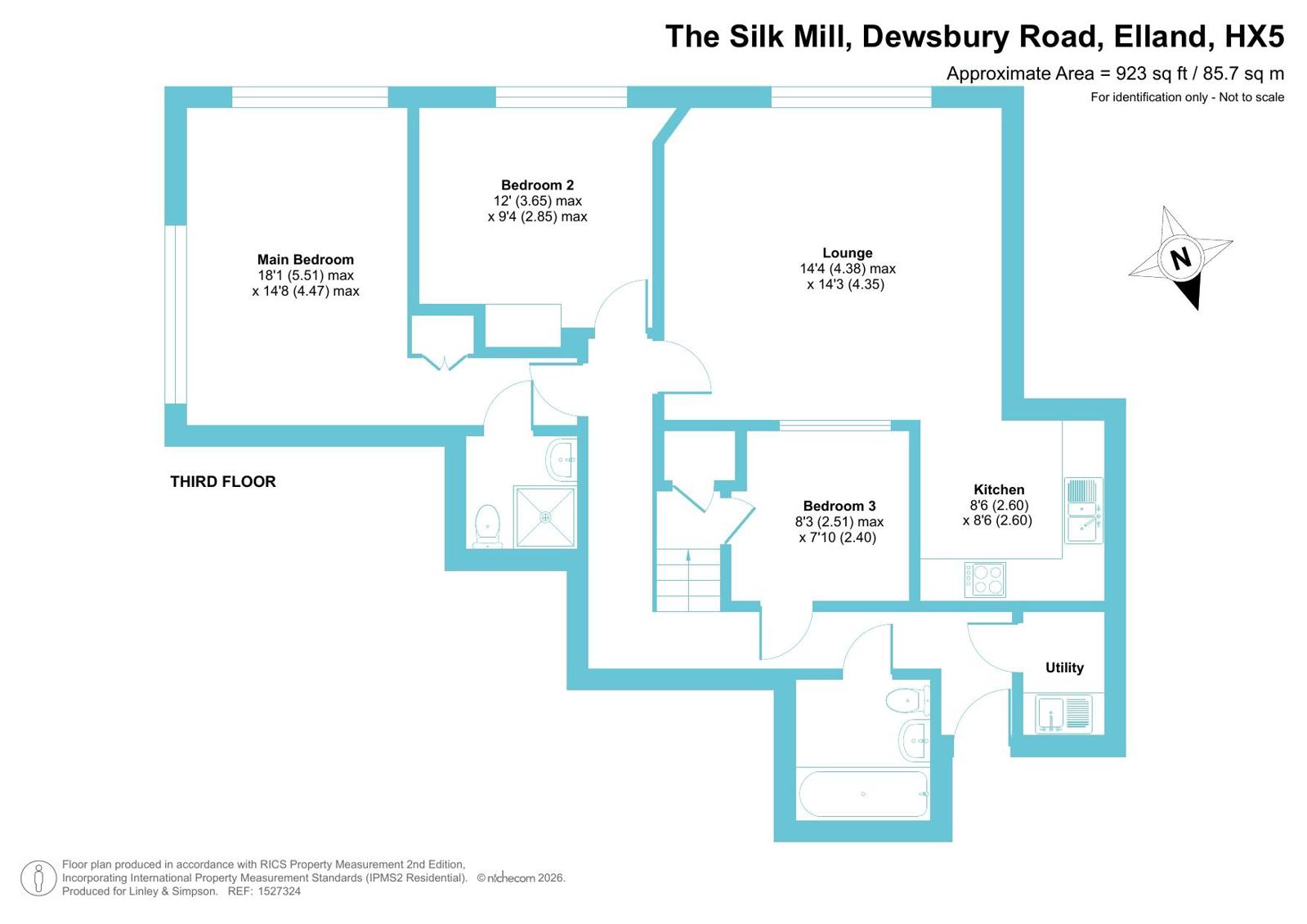 Apartment, 44, The Silk Mill, Elland floorplan