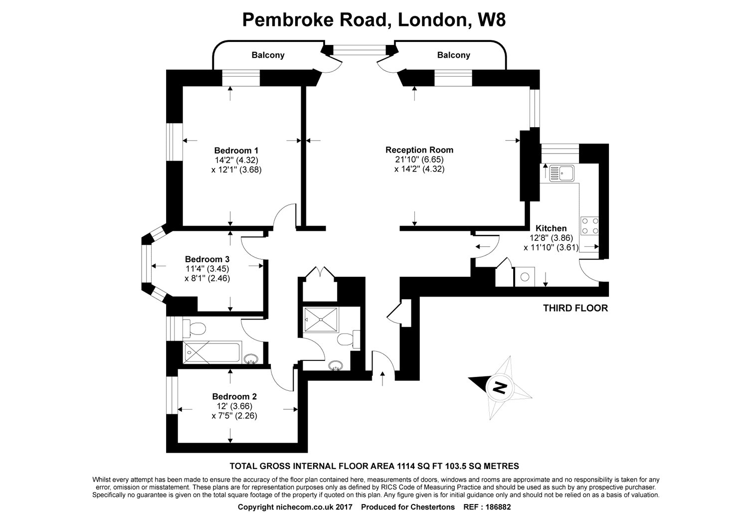 3 Bedrooms Flat to rent in Marlborough Court, Pembroke Road, London W8