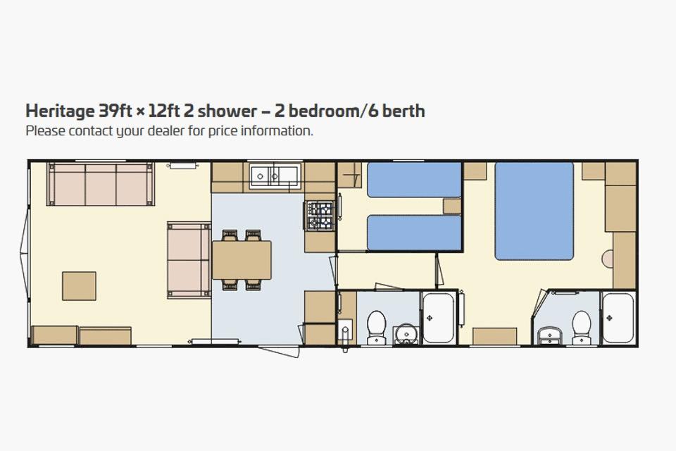 Caravan, Pall Mall Holiday Park, Tywyn floorplan