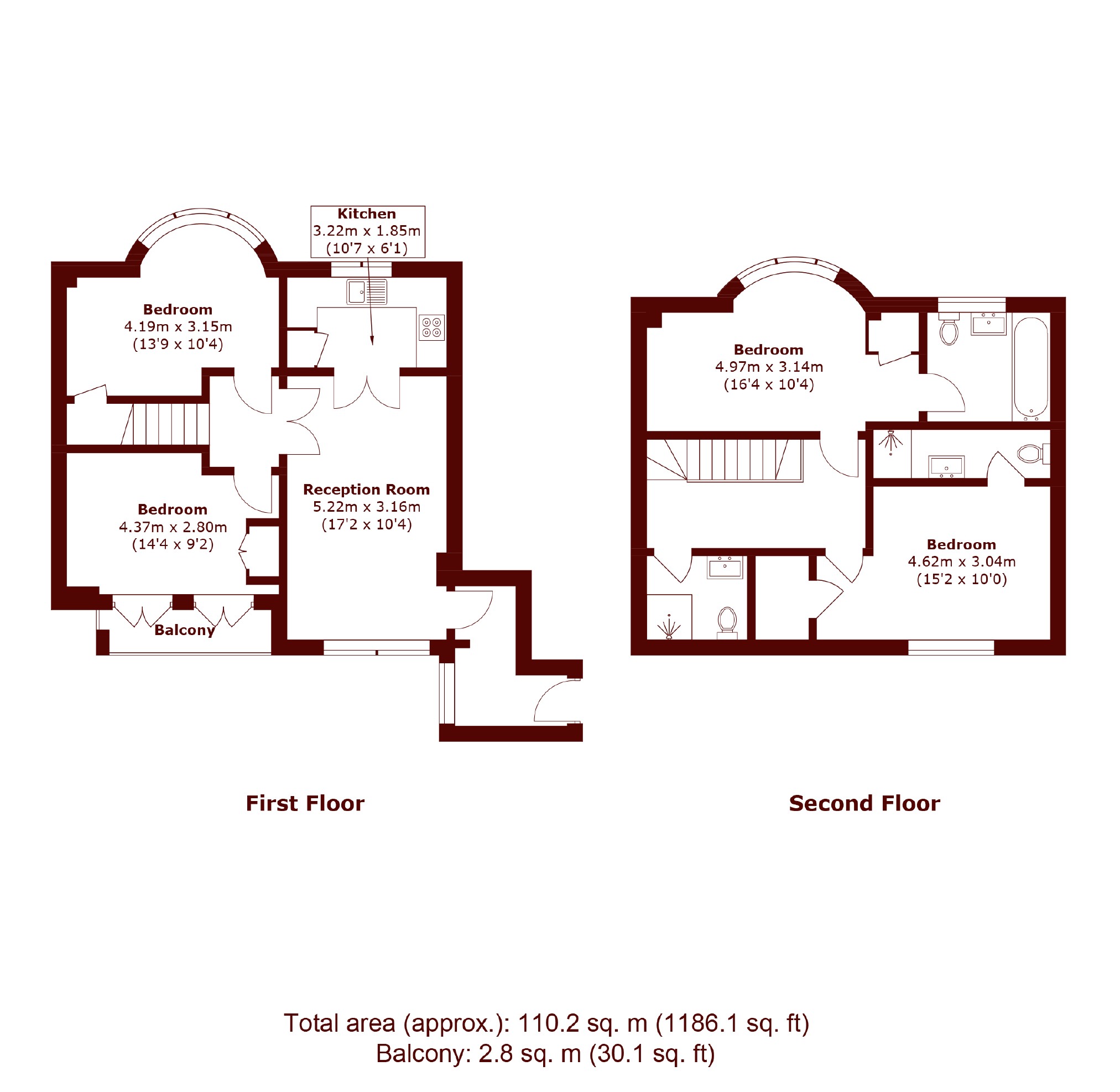 Apartment 1, Gallery Court, London floorplan