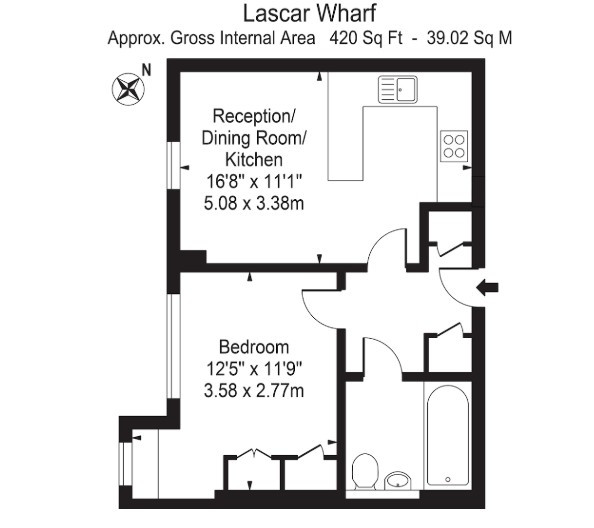 503 Lascar Wharf Building,, 21 Parnham Street, London floorplan