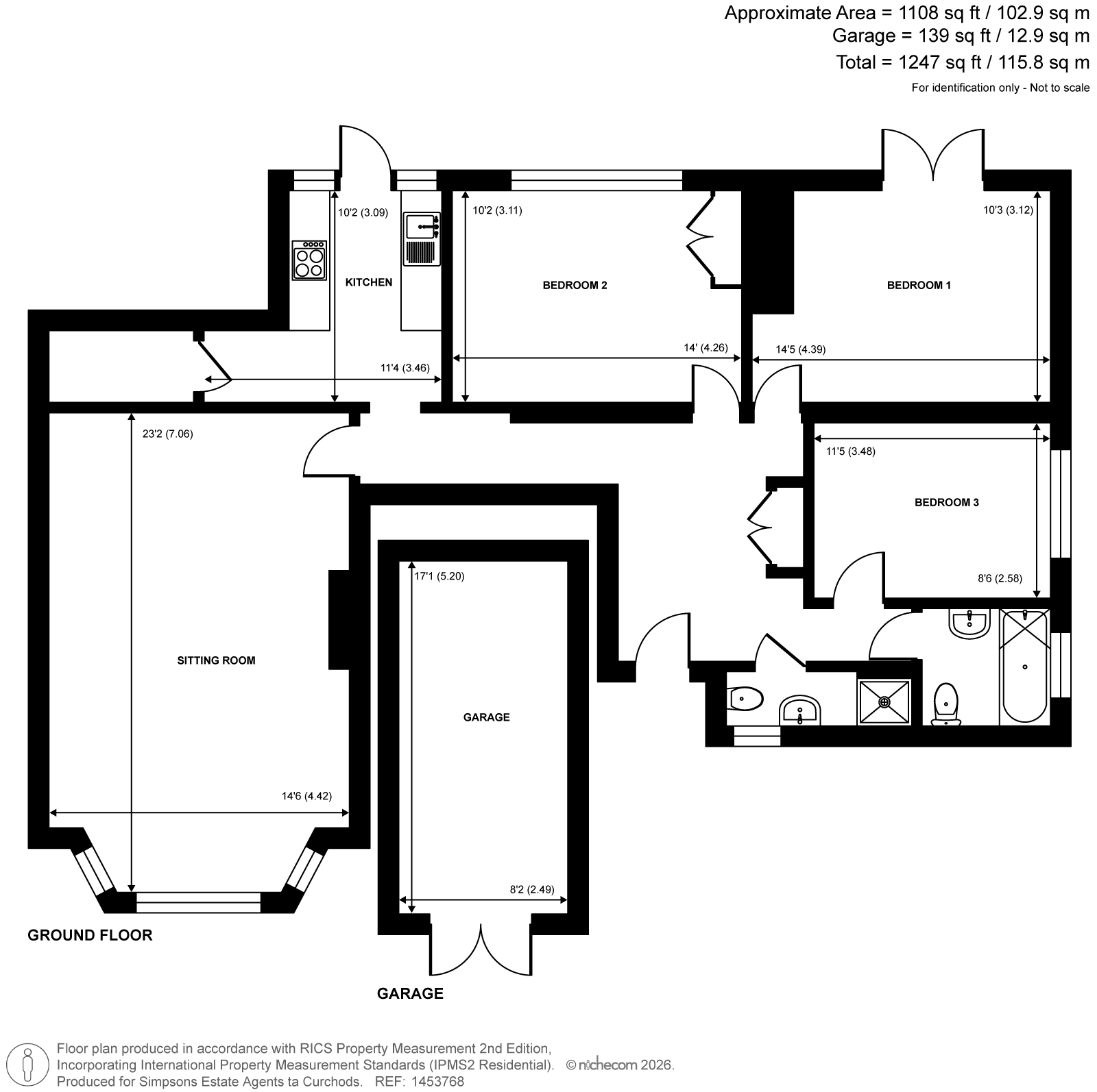 Rivey Lodge, 102, Old Woking Road, West Byfleet floorplan