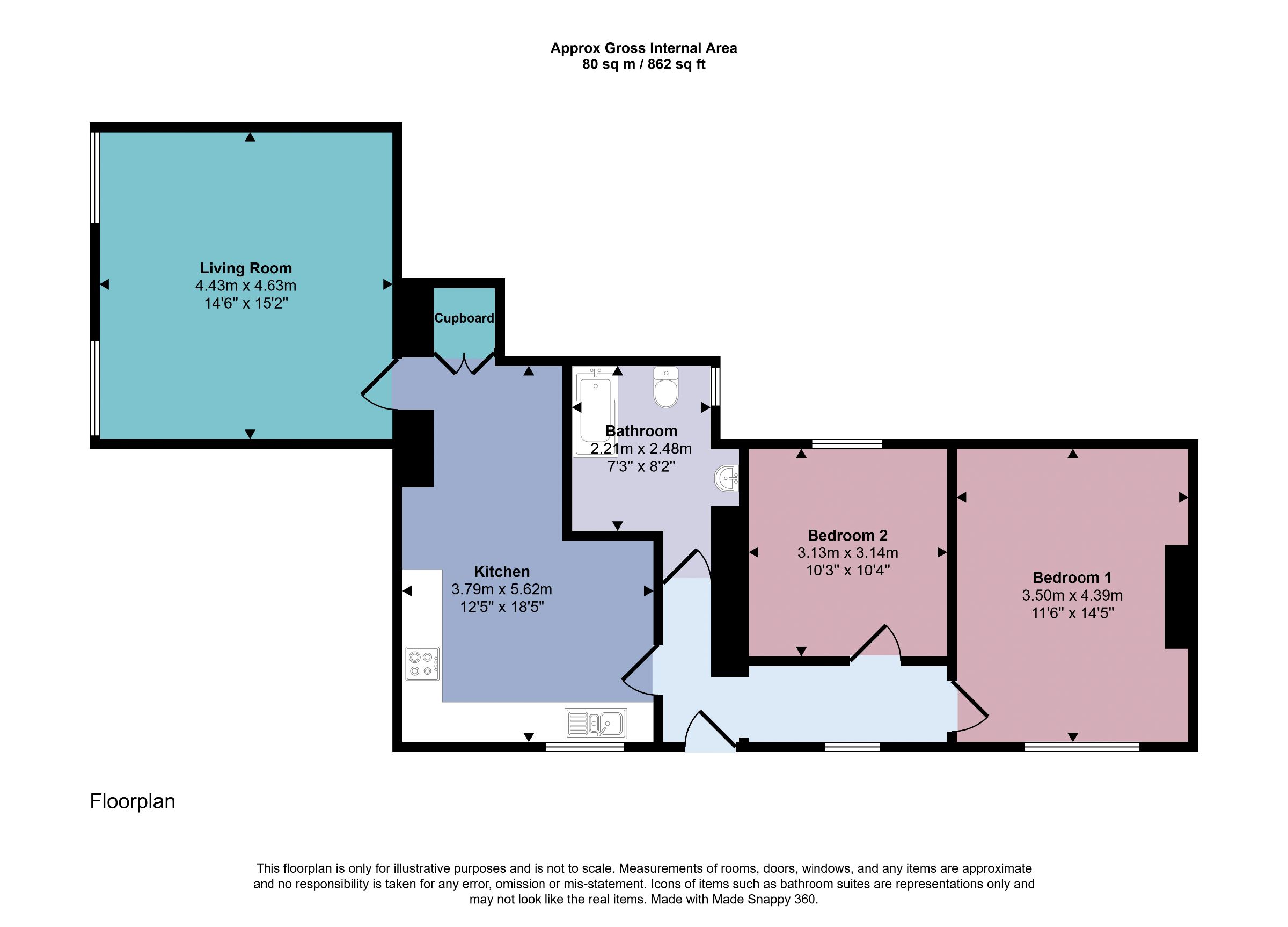 Flat 2, Yorke House, Boroughbridge, York floorplan