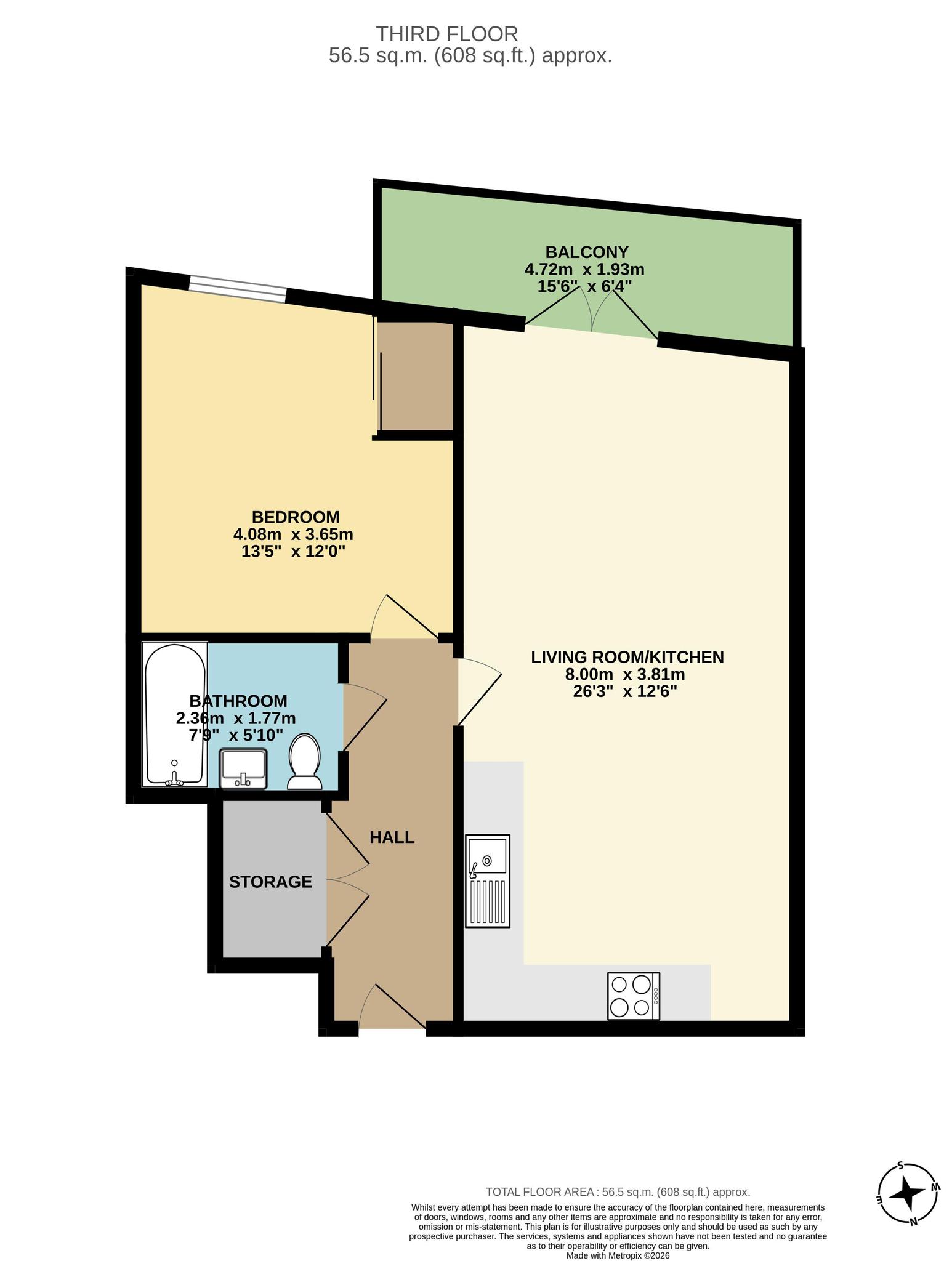 Atkins House,302, 66 Roden Street, Ilford floorplan