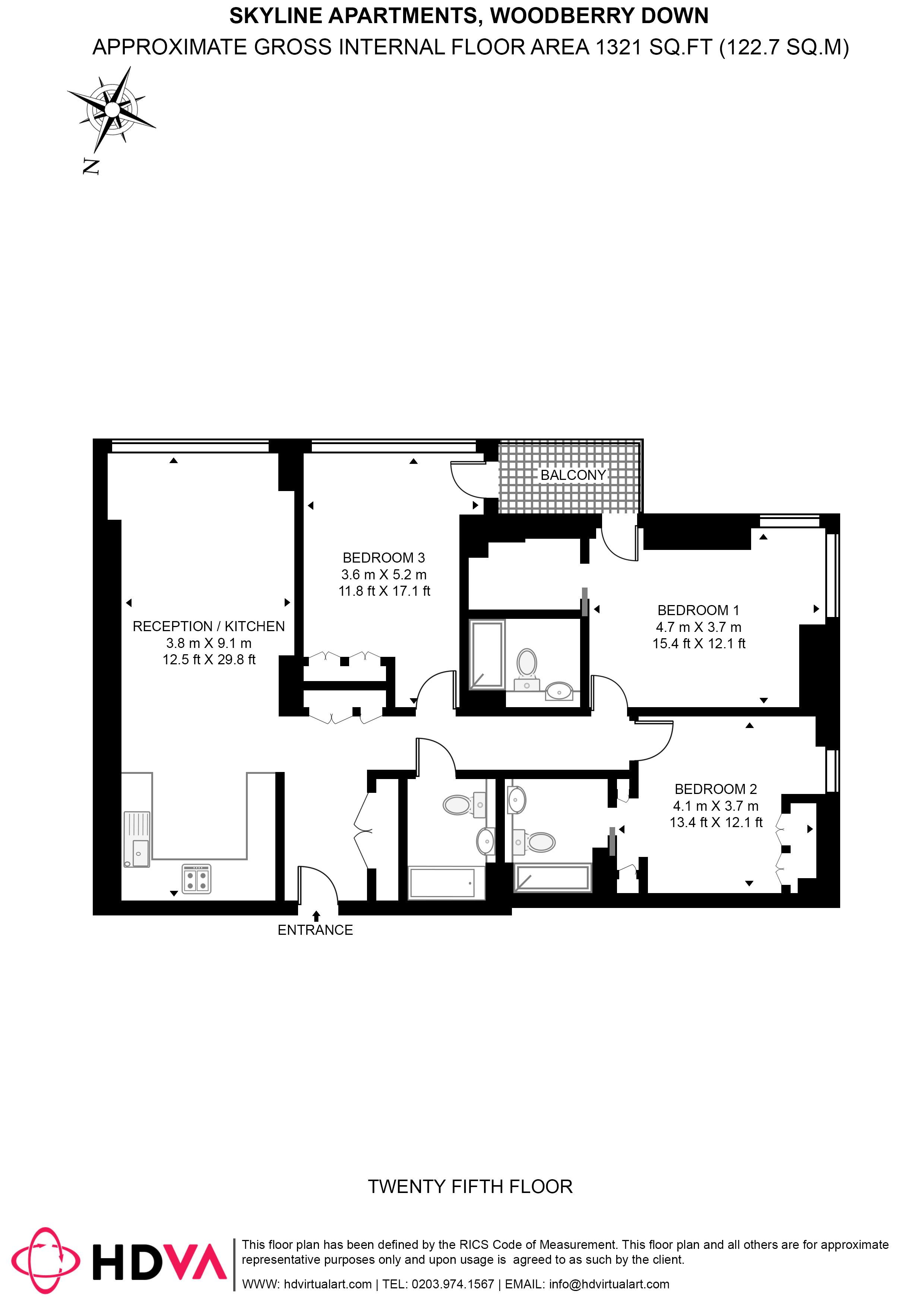 Flat 128, Skyline Apartments, Devan Grove, London floorplan