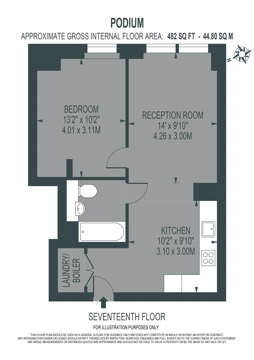 Podium (1 Bed), 101, Talbot Road, Manchester floorplan