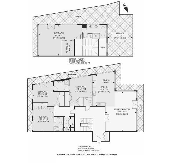 6c, Atrium Apartments, St John's Wood floorplan