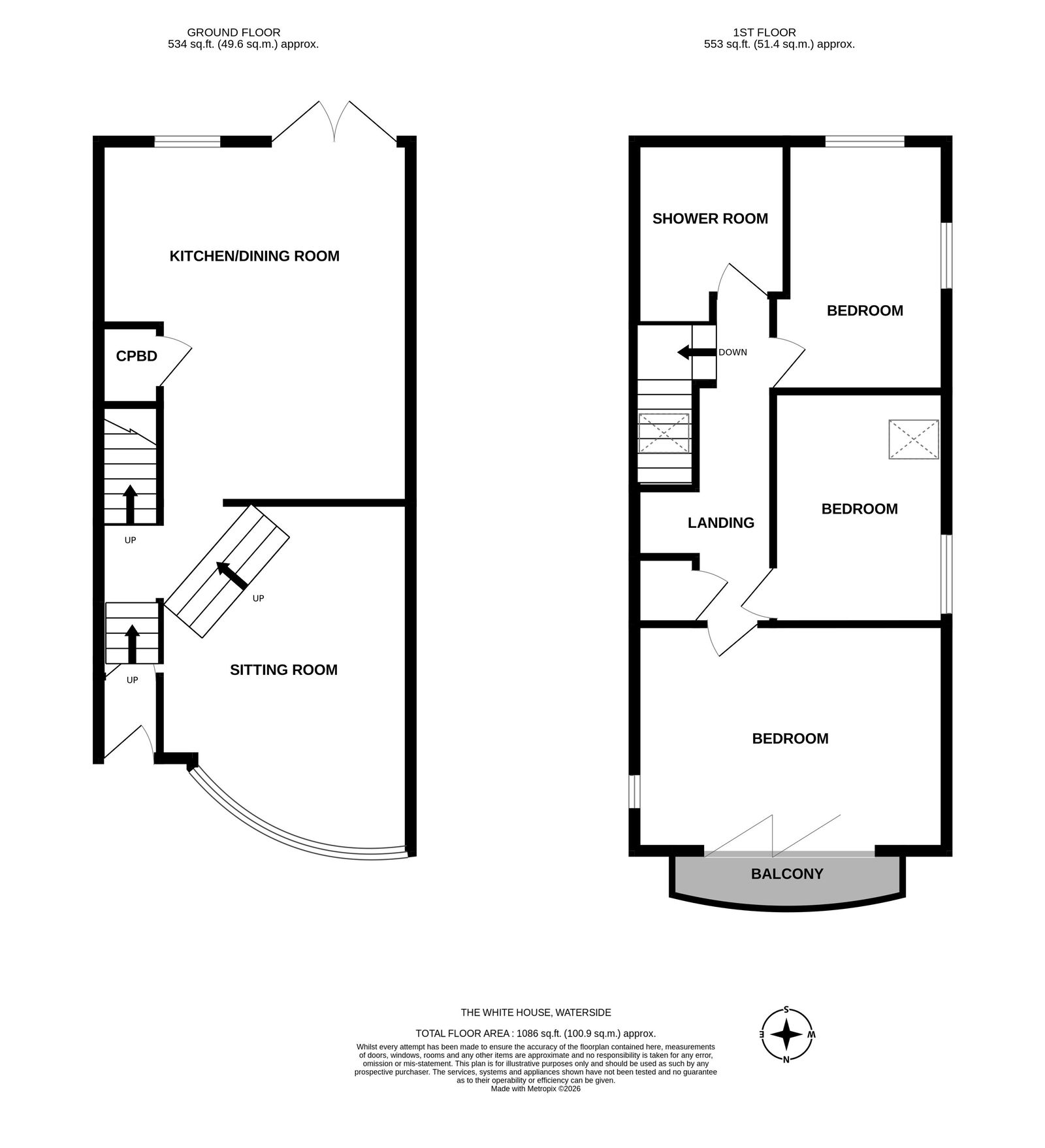 The White House, Waterside, Worcester floorplan