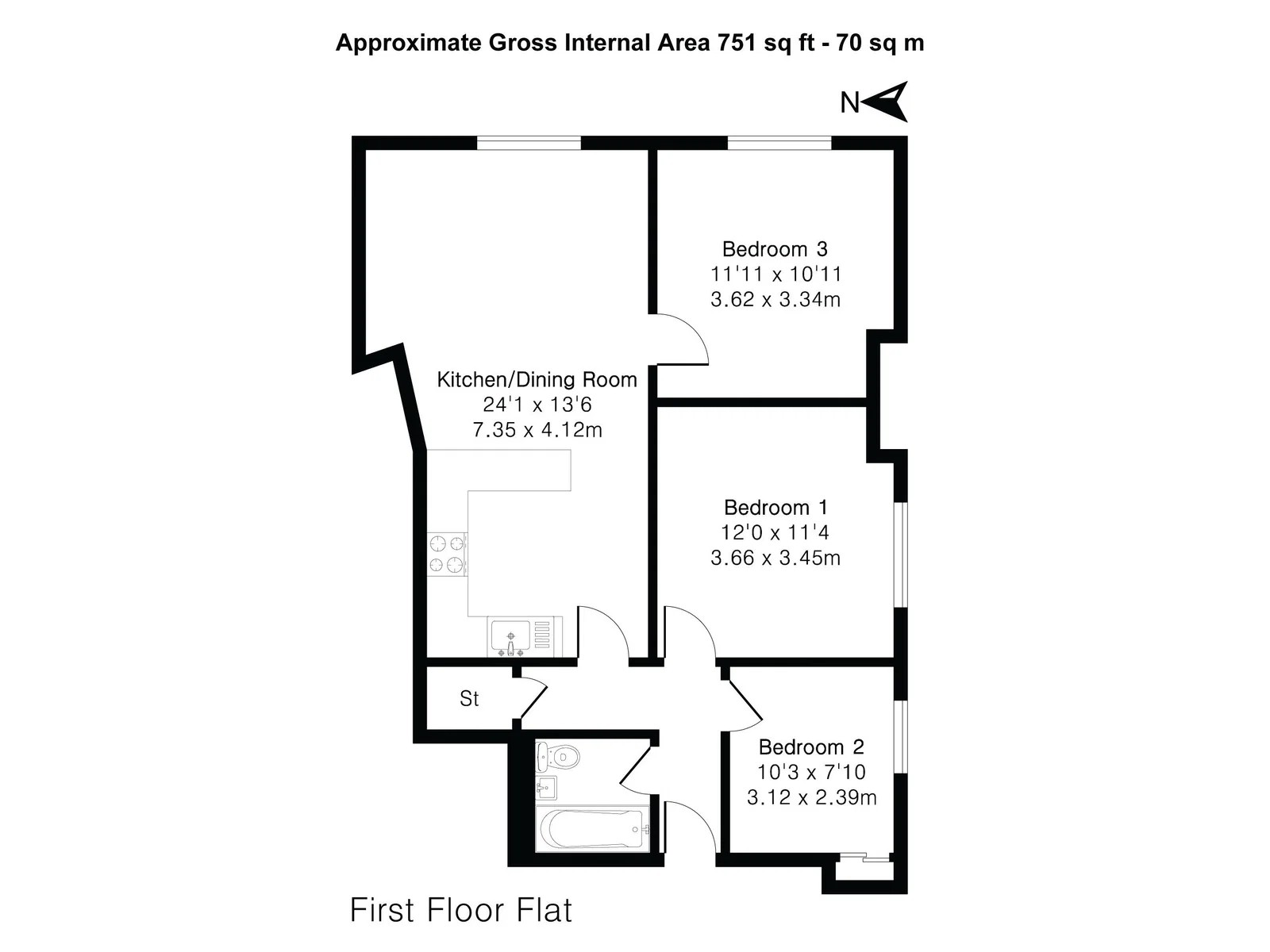 Flat 1, Porch House, Kingsbridge floorplan