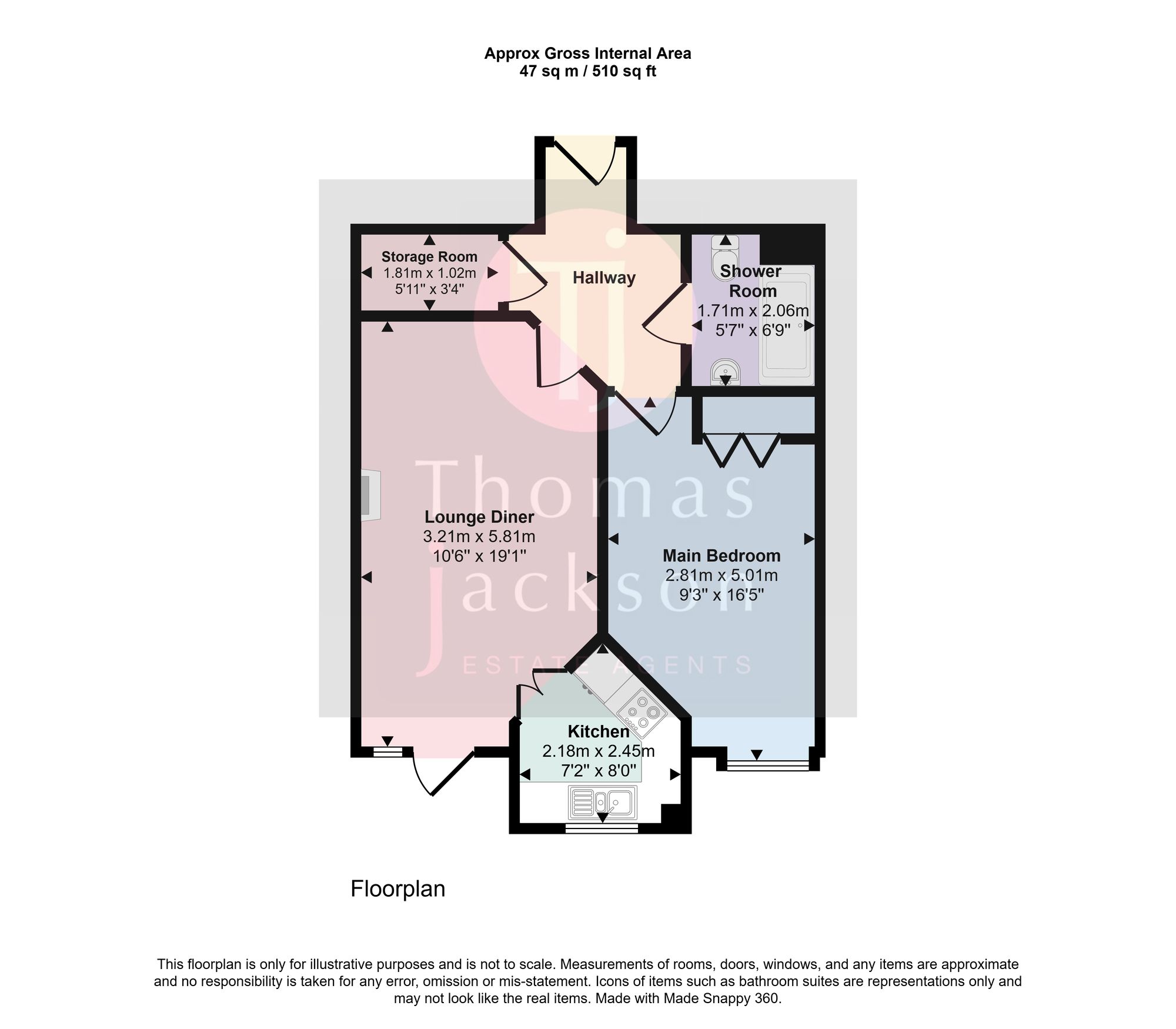 Flat 12, Dickens Court Harold Road, Margate floorplan