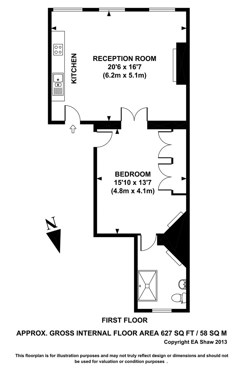 1, 25, Litchfield Street, London floorplan