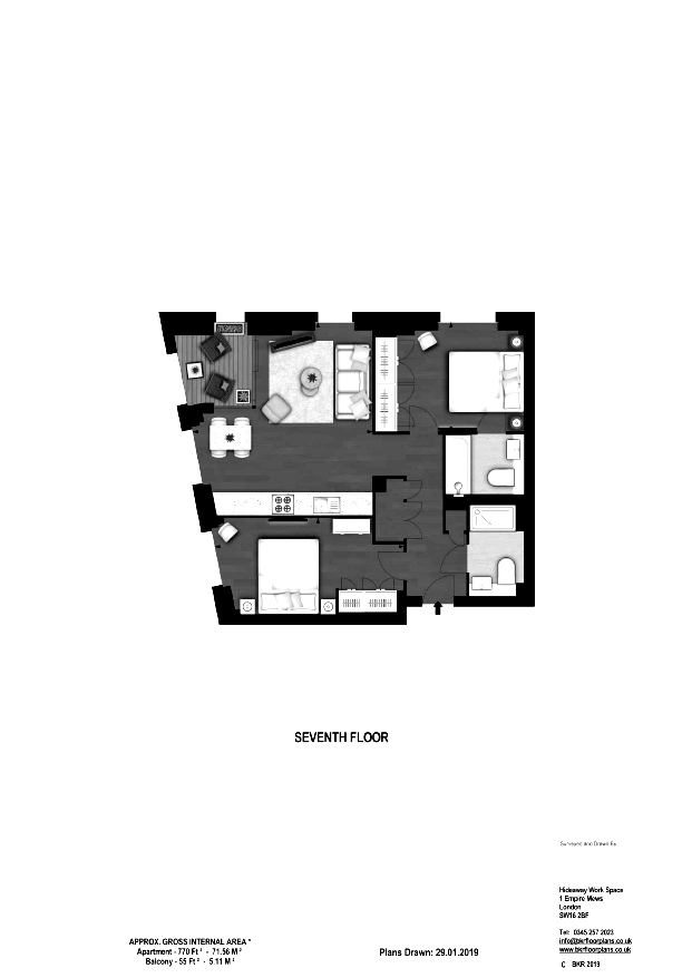 2 Bedrooms Flat to rent in Ponton Road, The Residence, London. SW11