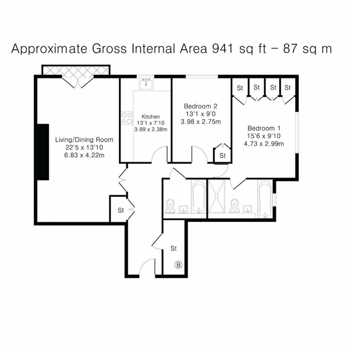 Flat Flat 15, East Wood, Wall Hall Drive, Watford floorplan