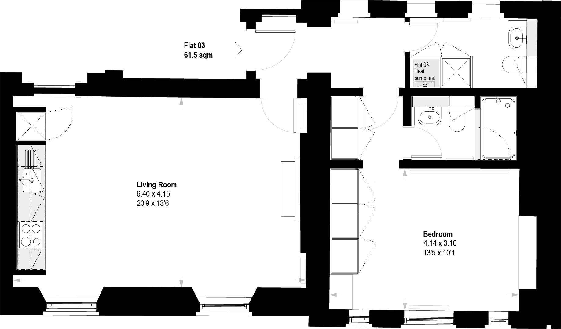 Apartment 3, 65, Harley Street, Marylebone floorplan