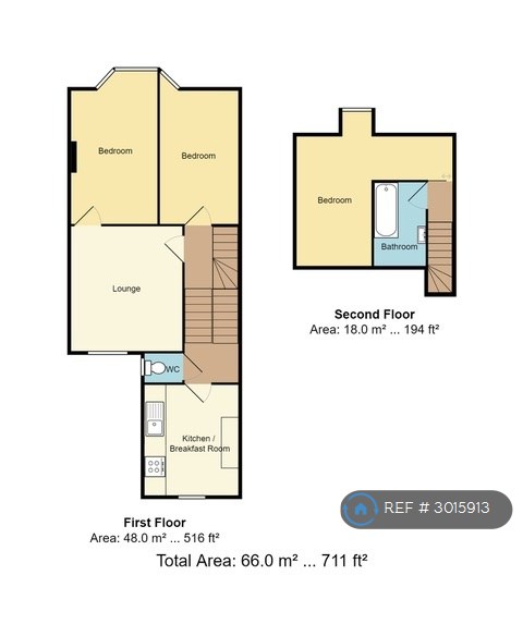 Ditchling Rise, Top Floor Flat, Brighton floorplan