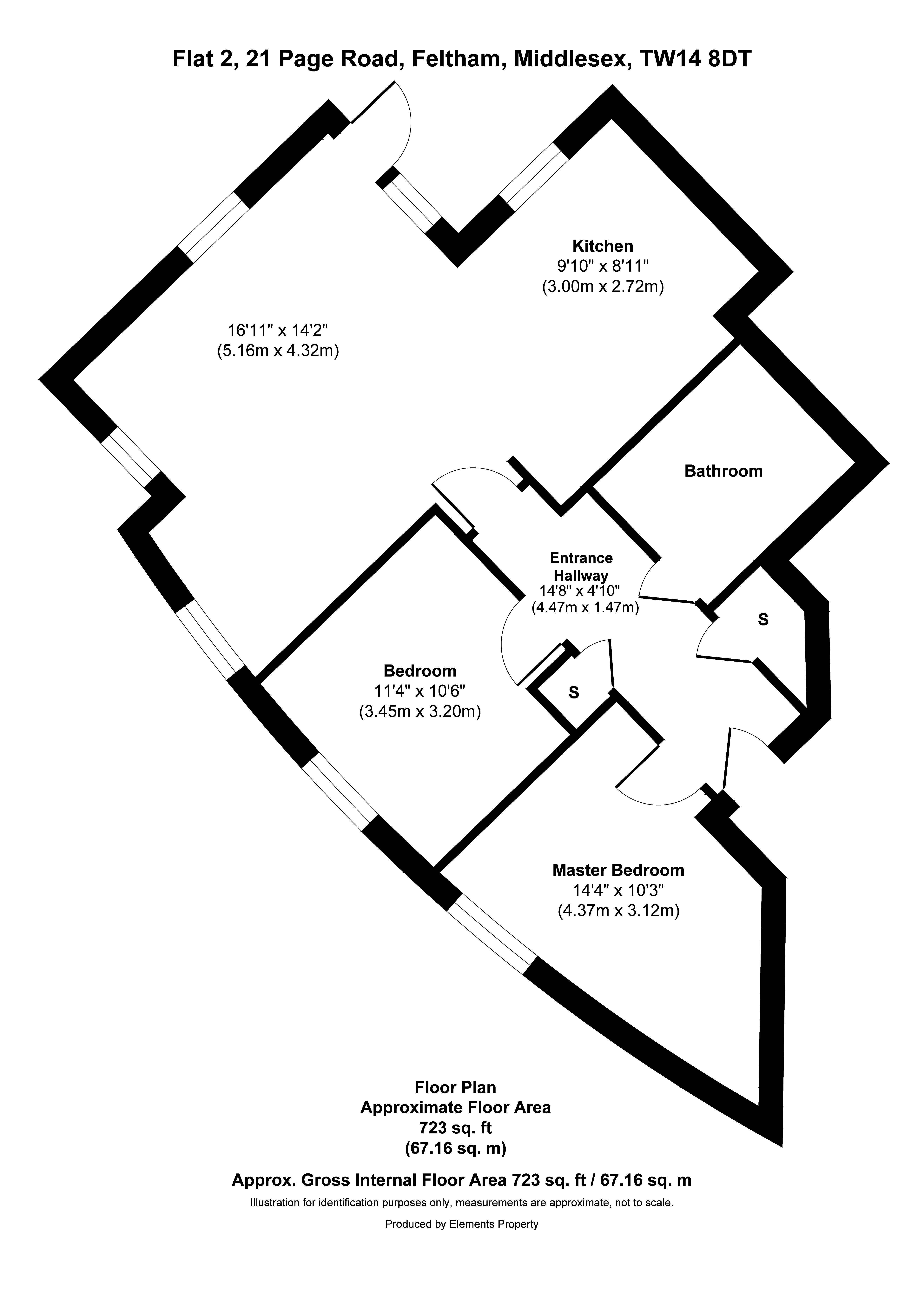 Flat 2, 21, Page Road, Feltham floorplan