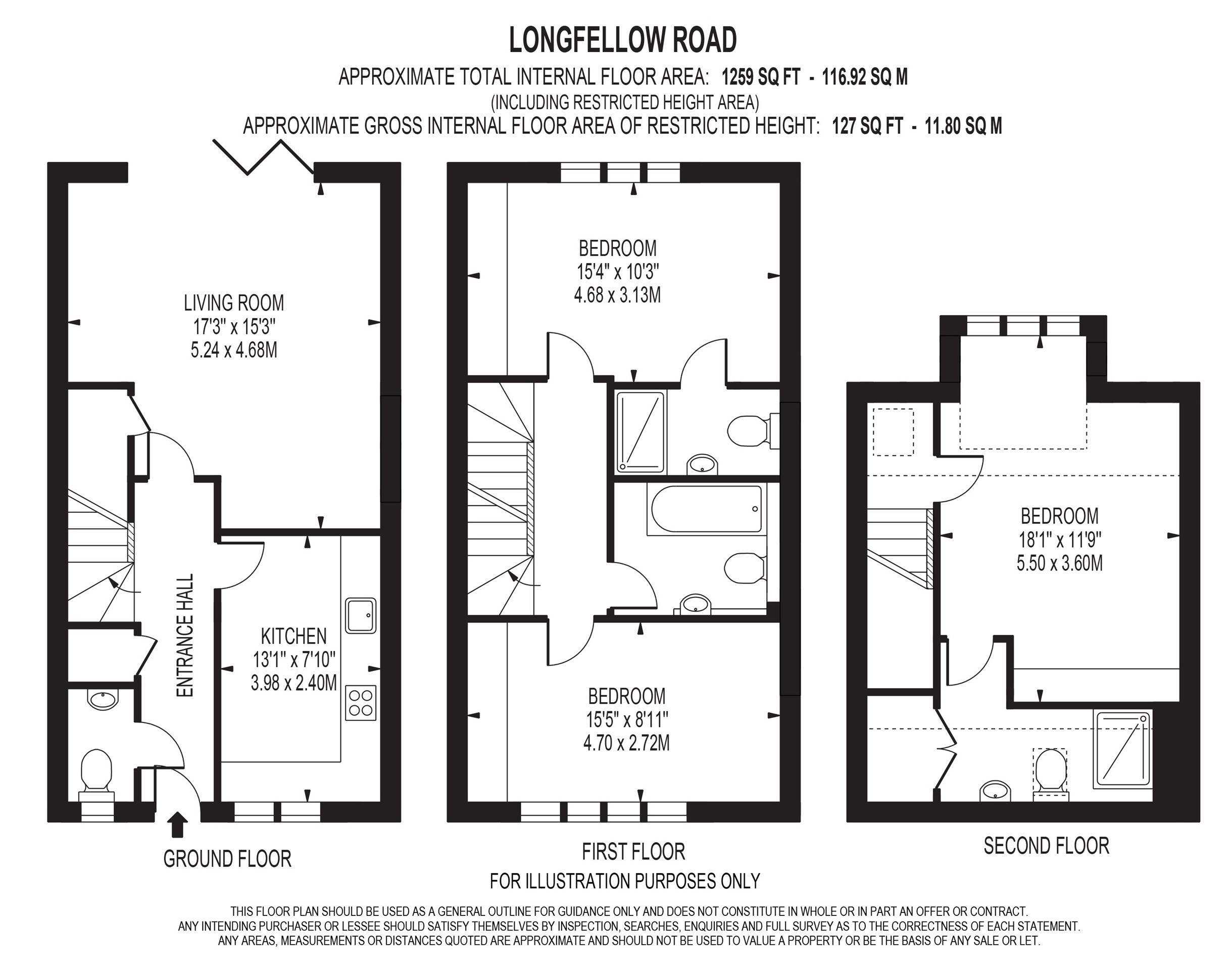 3 Bedrooms Terraced house for sale in Longfellow Road, Worcester Park KT4