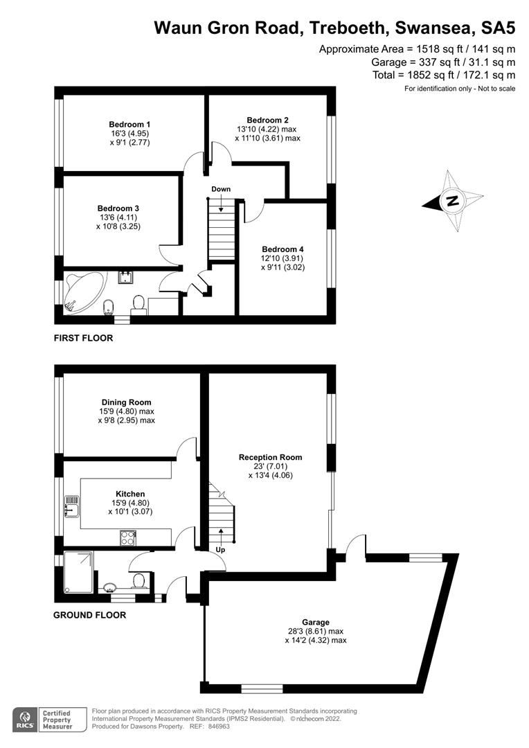 Waun Gron Road, Treboeth, Swansea SA5, 4 bedroom detached house for