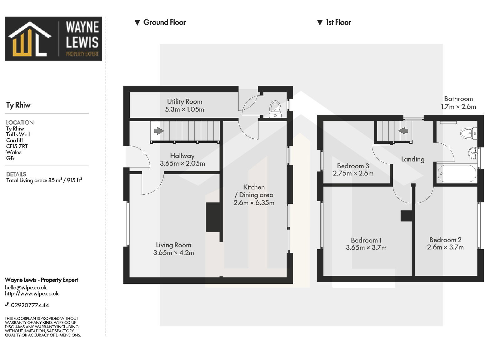 20, Ty Rhiw, Cardiff floorplan