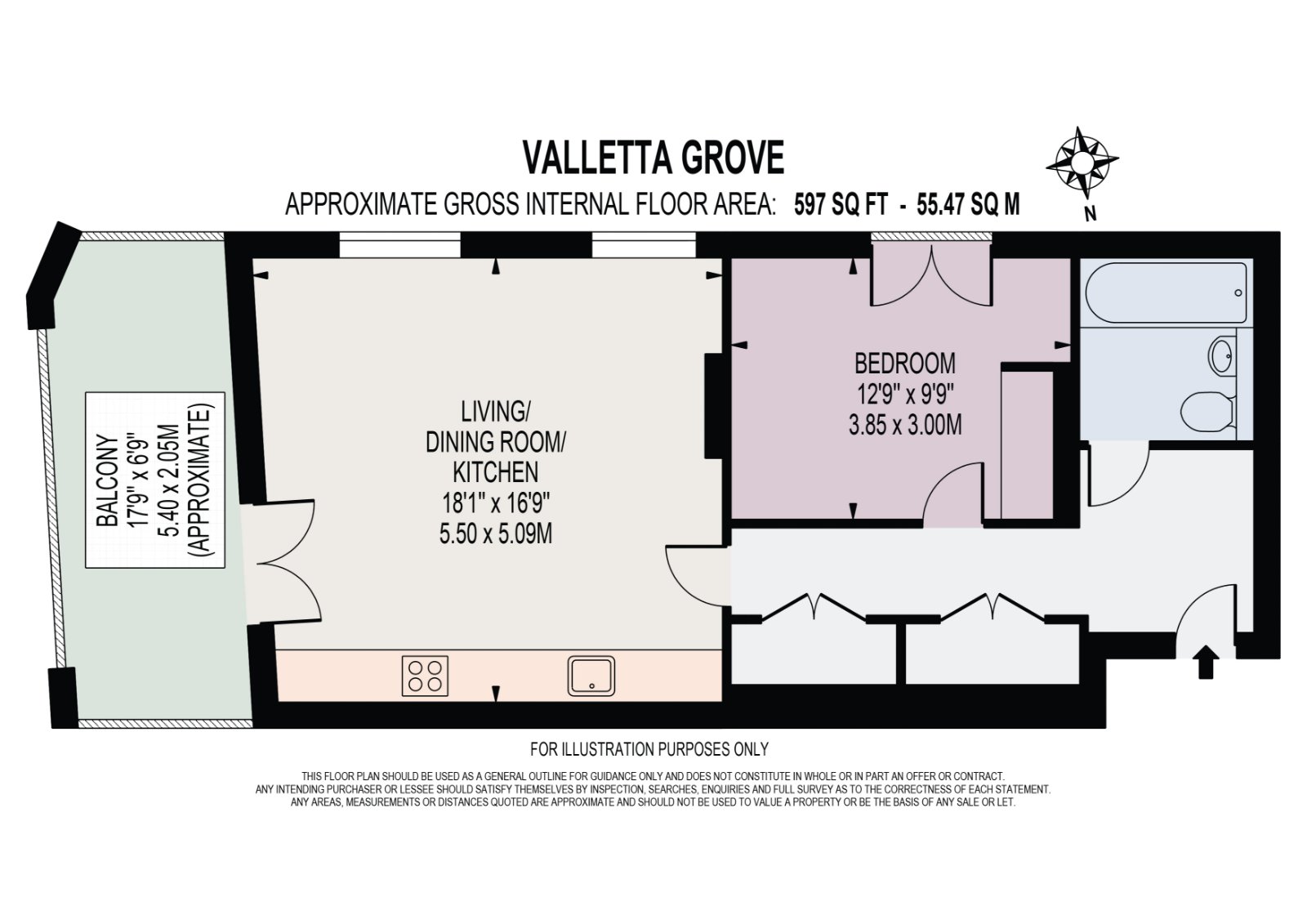 Flat 54, 200, Plaistow Road, London floorplan