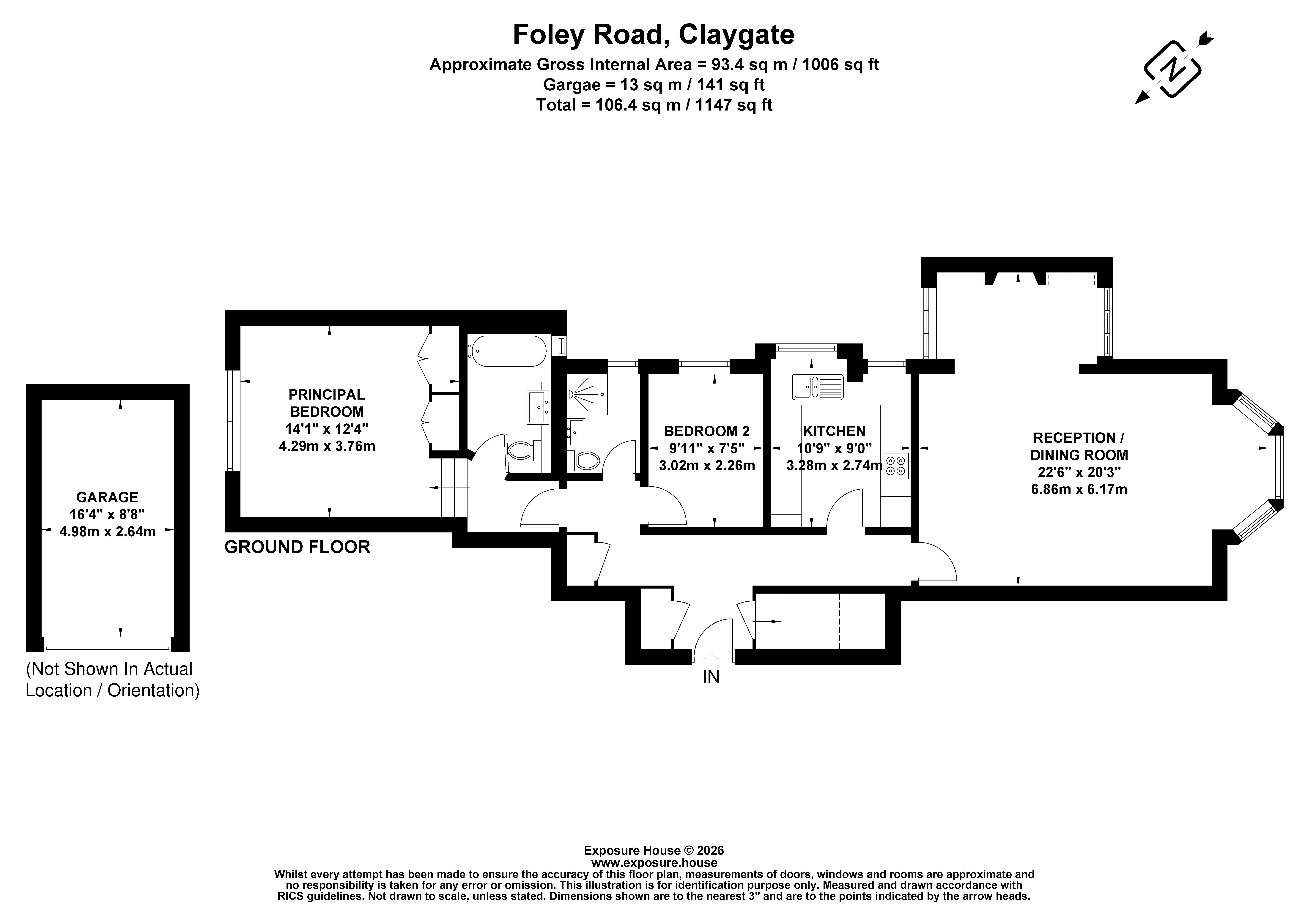 Flat 2, Kingsmead, 98, Foley Road, Esher floorplan