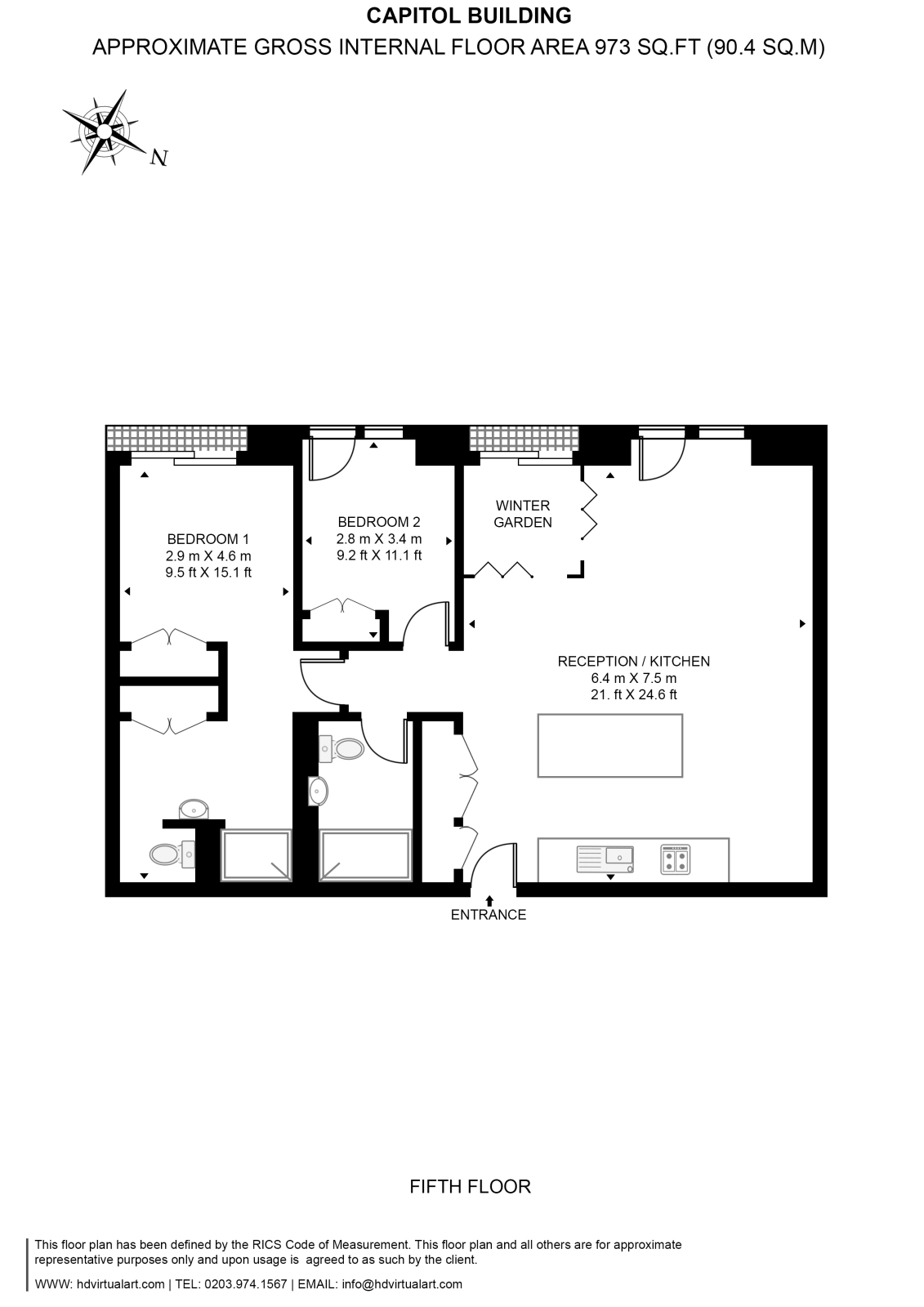 Apartment B56, Capital Building, 8, New Union Square, Vauxhall floorplan