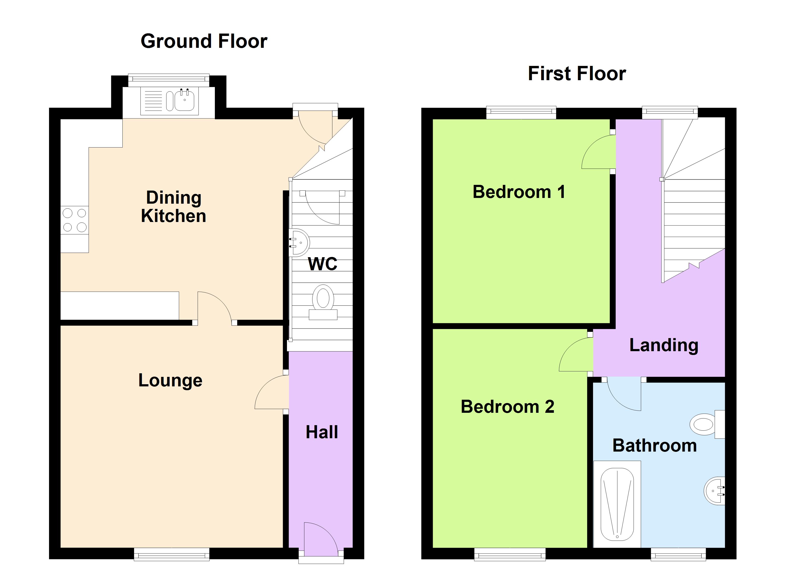 Balcarres Place, Leyland PR25, 2 bedroom end terrace house for sale